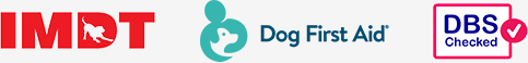 IMDT icon, Dog First Aid Logo & DBS checked logo