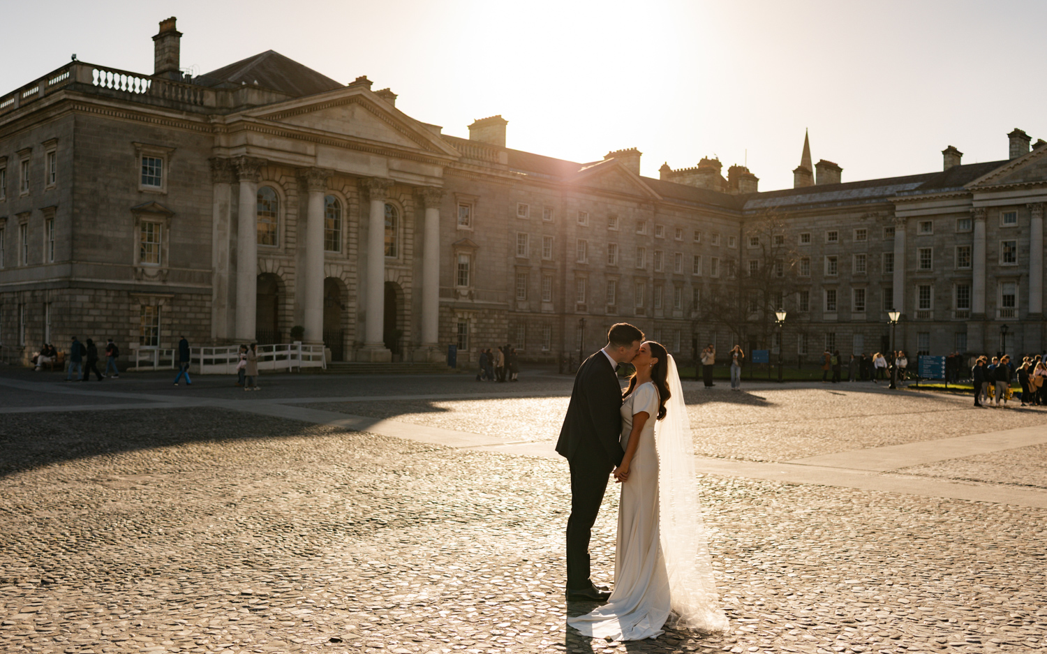 Bride and Groom Walking Down Aisle