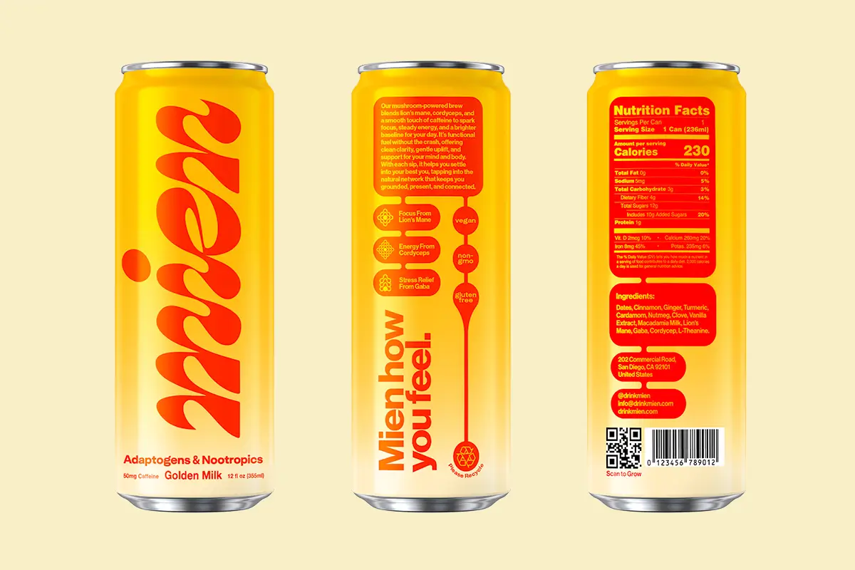 photo of mien brand can packaging