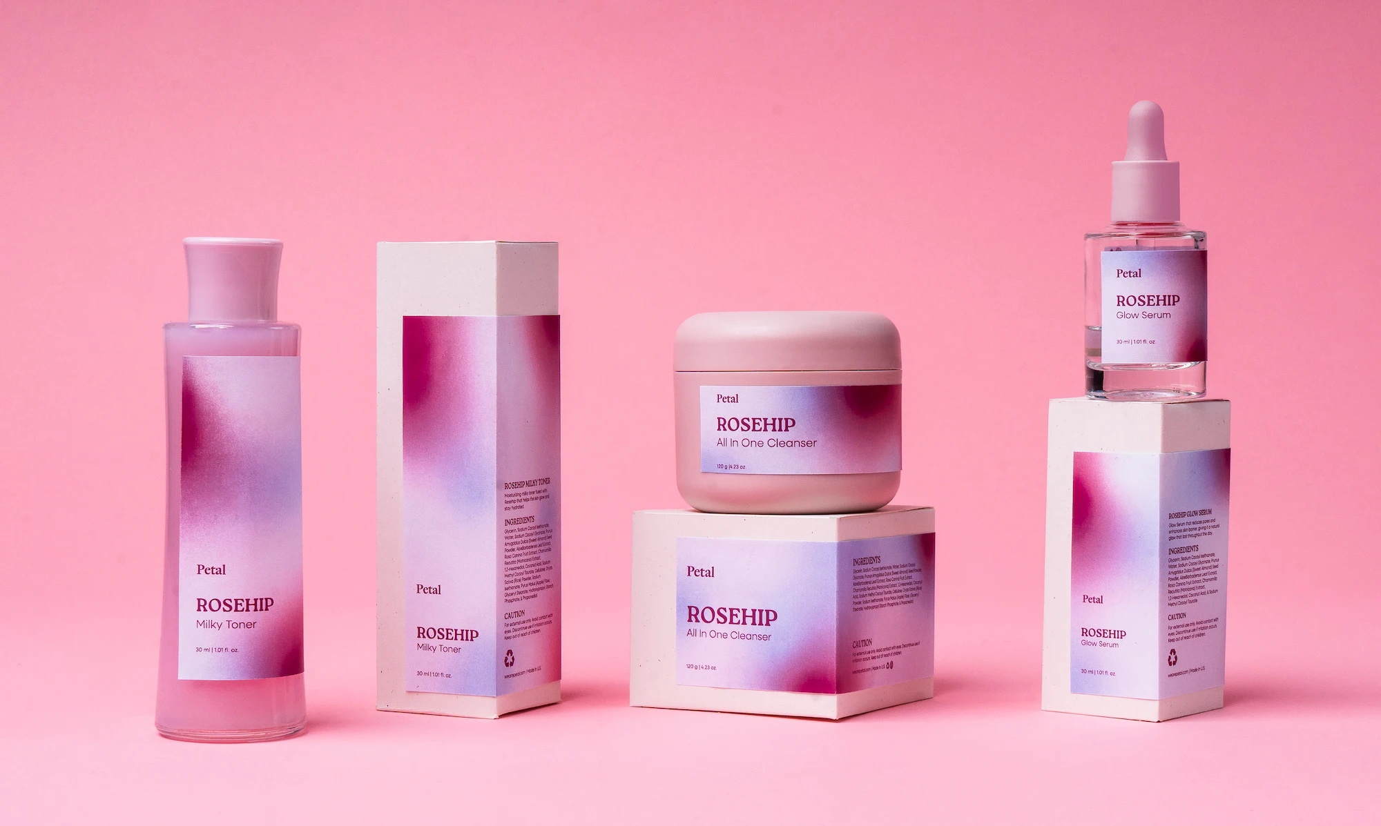Petal Beauty/Body brand packaging system