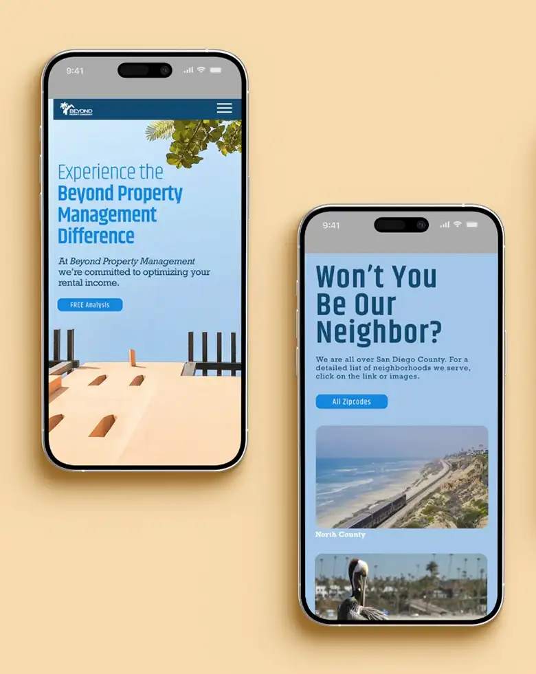 Beyond Property Management Website Screenshots