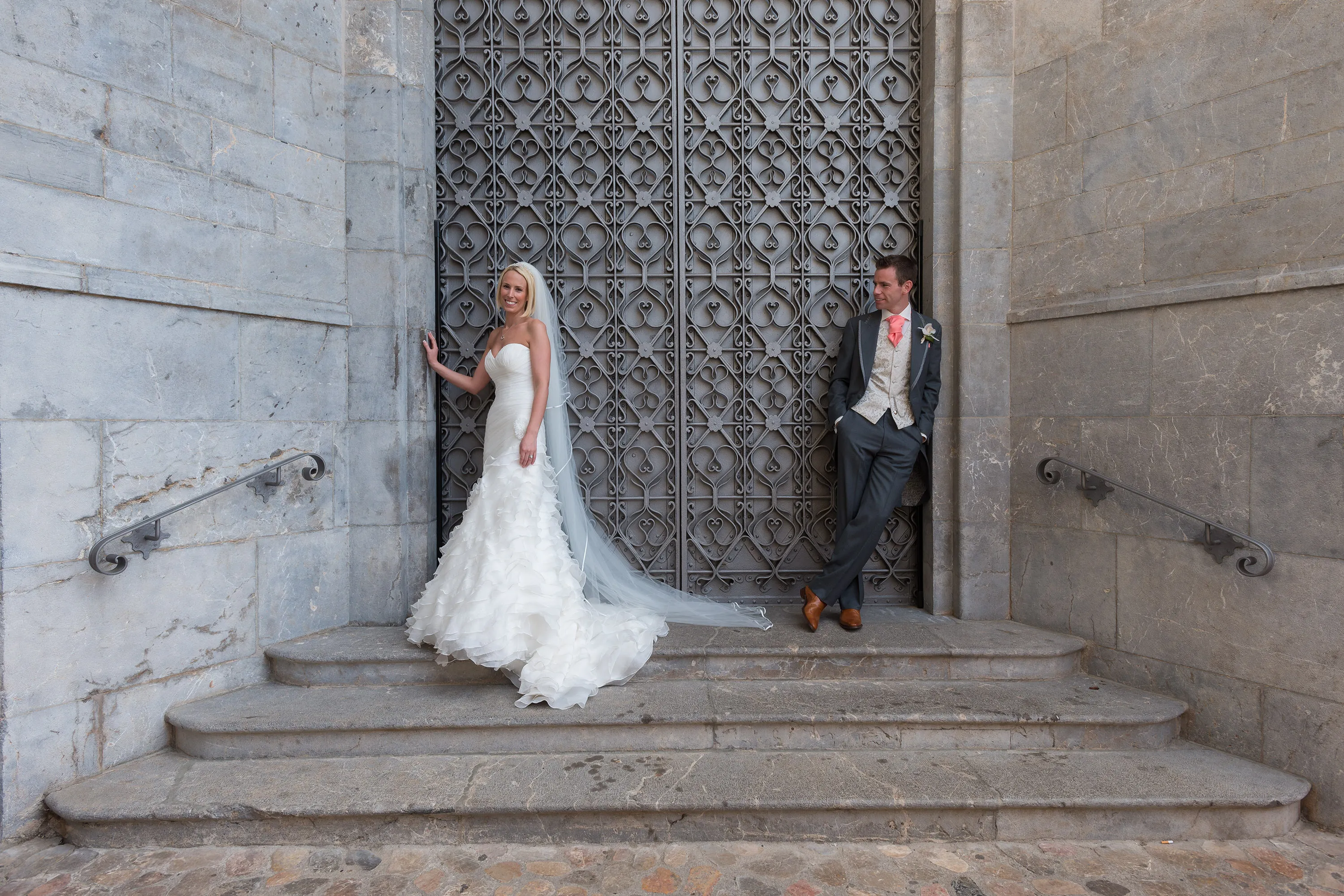 Couple in doorway of church in Soller