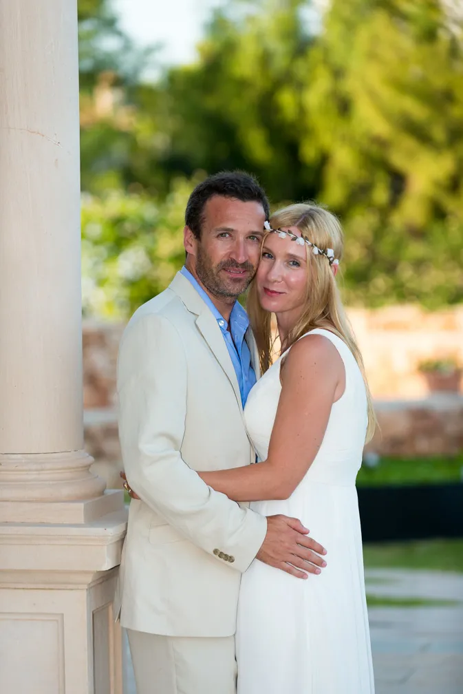 Bride & groom at a wedding at Hospes Maricel Majorca by Andrew Hazard Photography