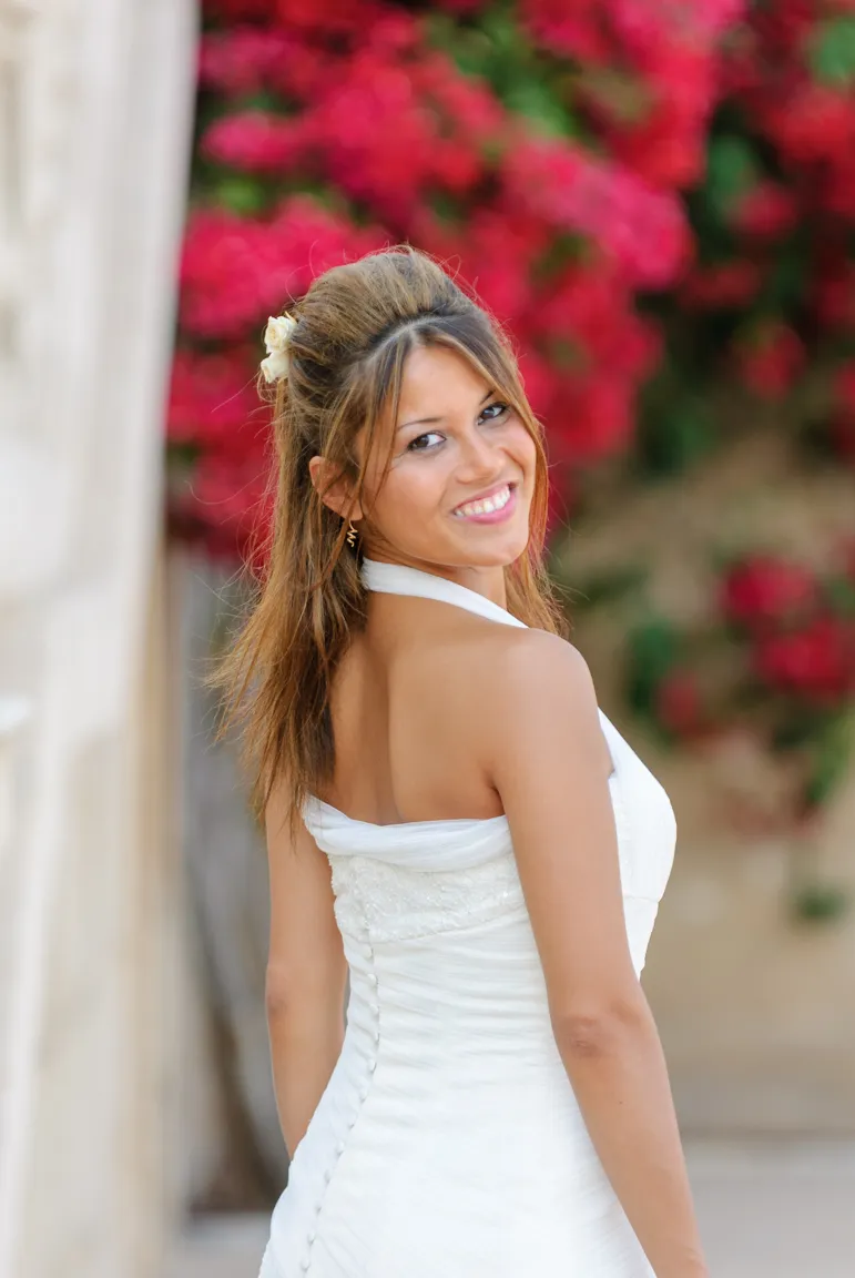 Bride at Hospes Maricel wedding in Majorca by Andrew Hazard