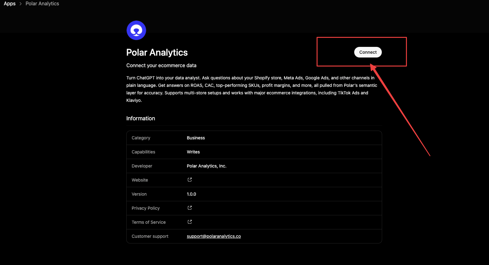 Polar Analytics app in ChatGPT