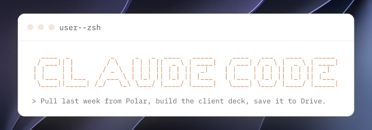 Claude Code running a multi step reporting job in the terminal