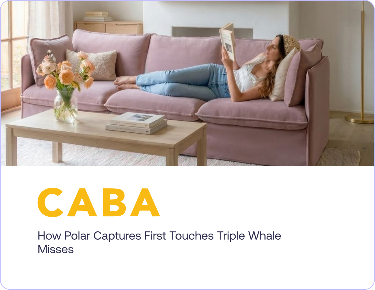 Polar vs. Triple Whale: CABA Design Shows How Polar Recovers Earlier First Touches