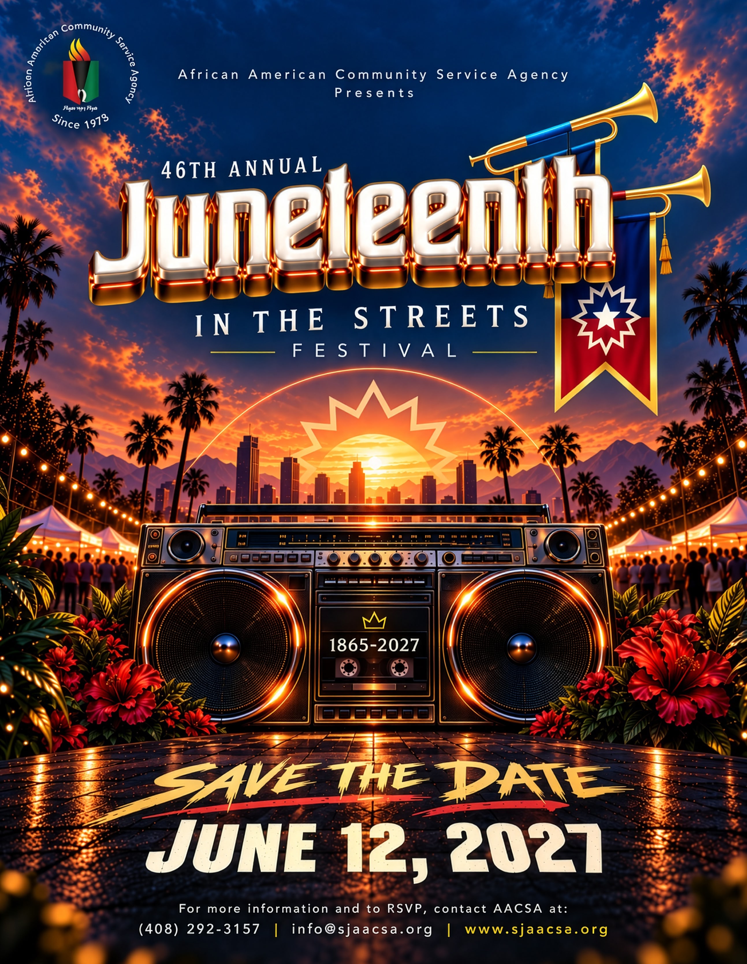 46th Annual Juneteenth in the Streets Festival save-the-date flyer, June 12, 2027