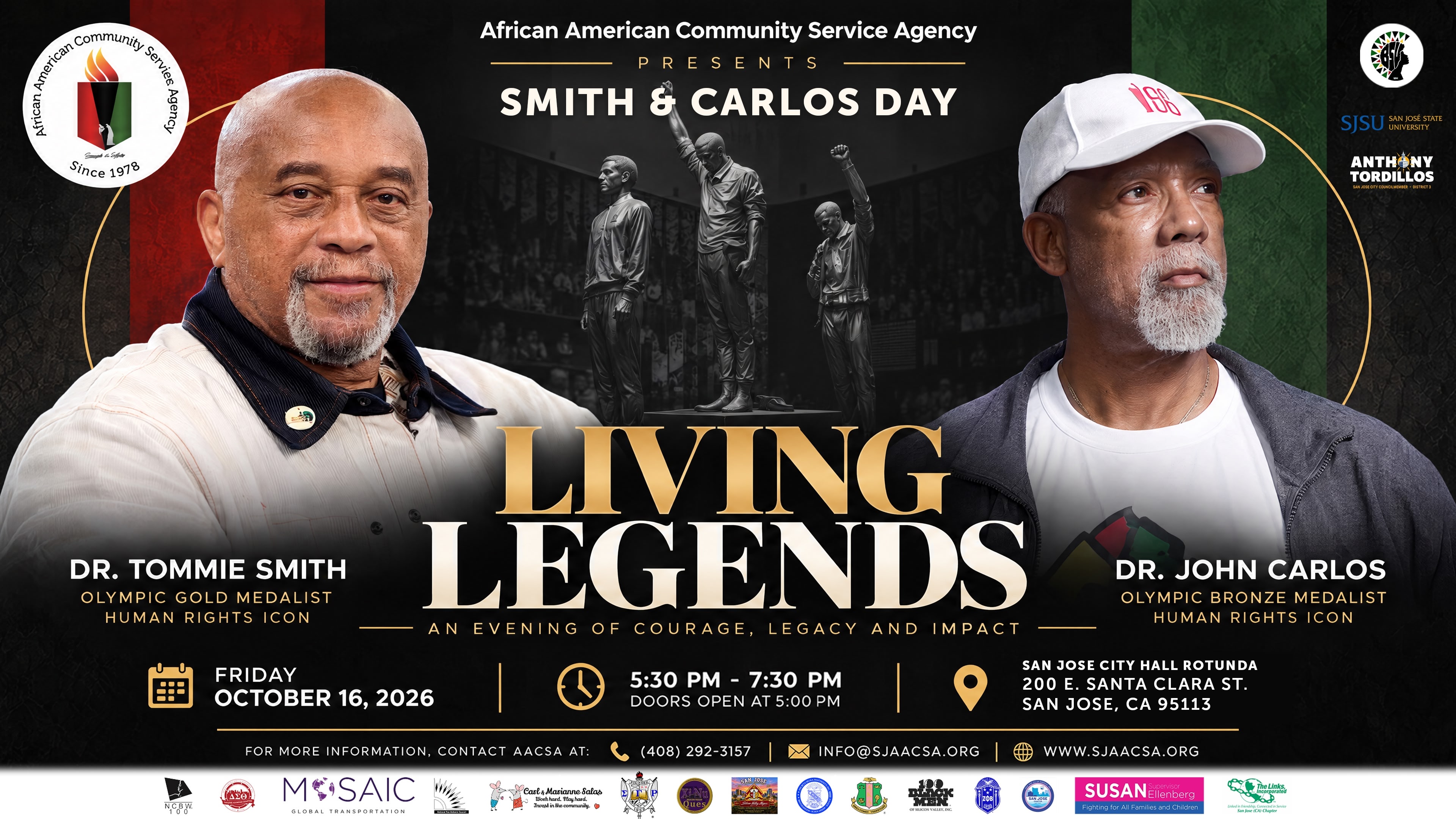 Living Legends with Dr. Tommie Smith and Dr. John Carlos, October 16, 2026