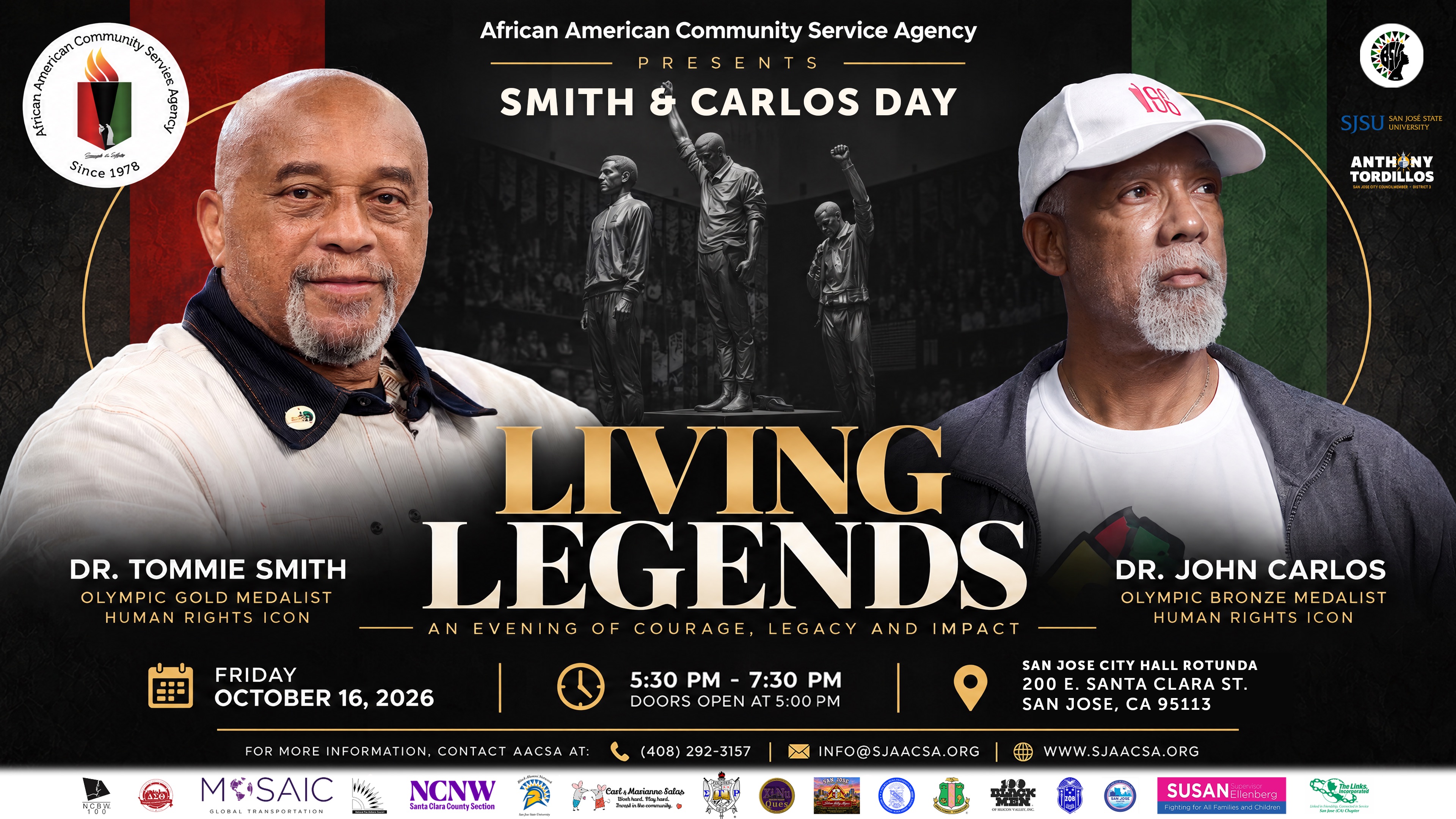 Living Legends with Dr. Tommie Smith and Dr. John Carlos, October 16, 2026