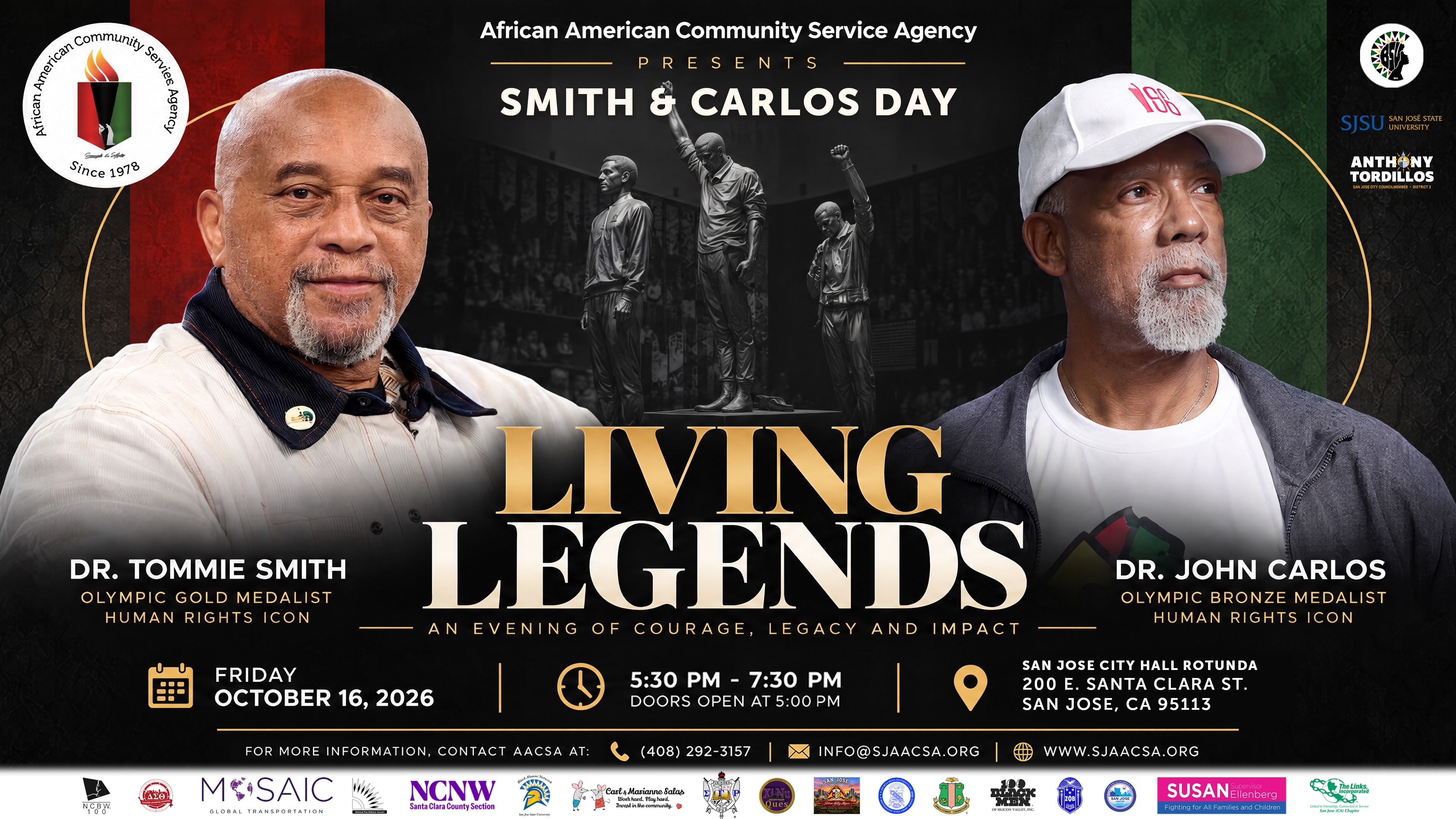 Living Legends with Dr. Tommie Smith and Dr. John Carlos, October 16, 2026
