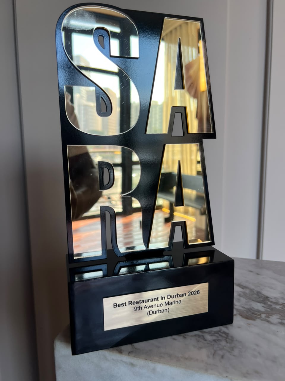 9th Avenue Marina receiving the Best Restaurant in Durban 2026 award