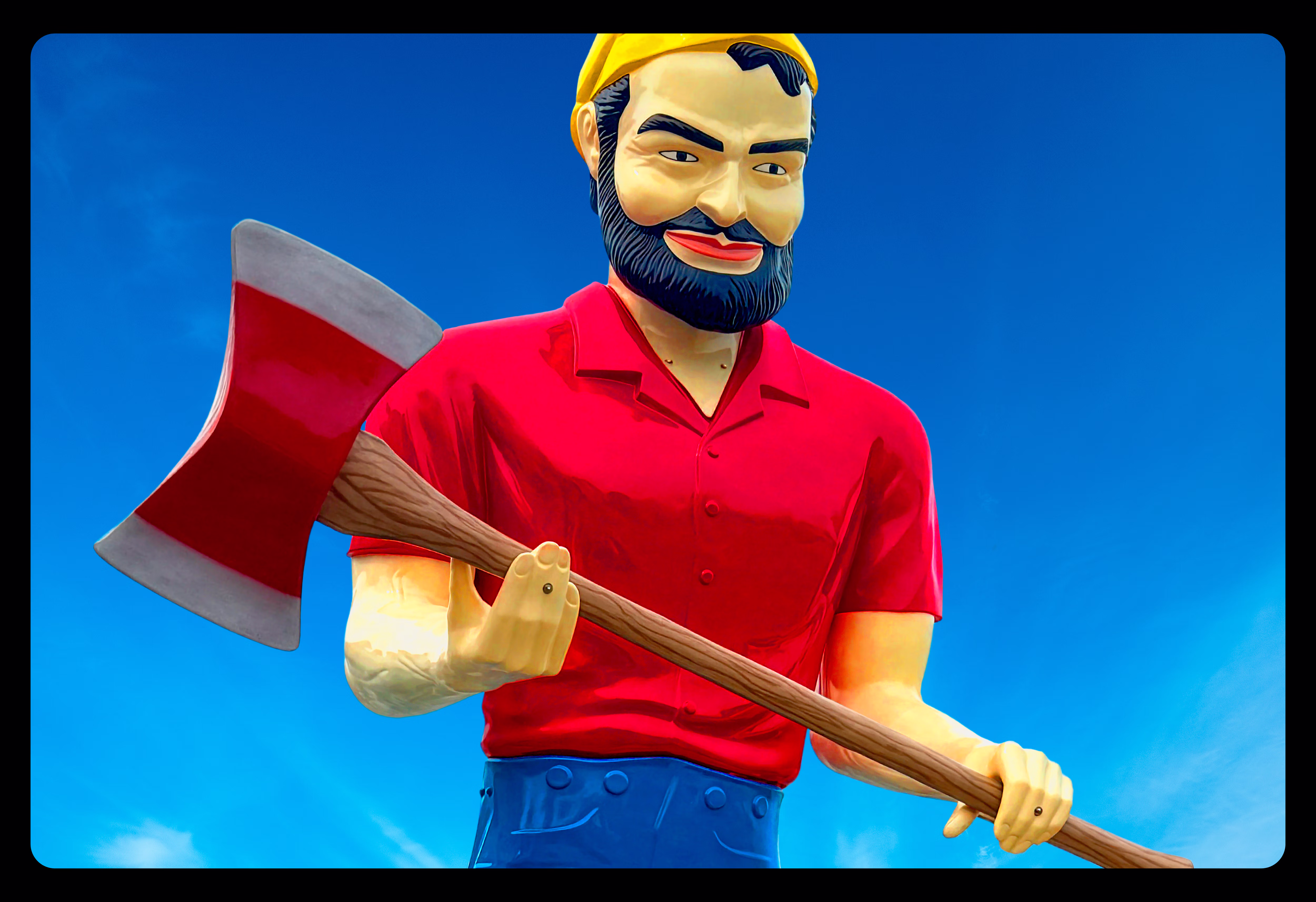 Giant Fiberglass Meadow Gold Mac Lumberjack Muffler Man