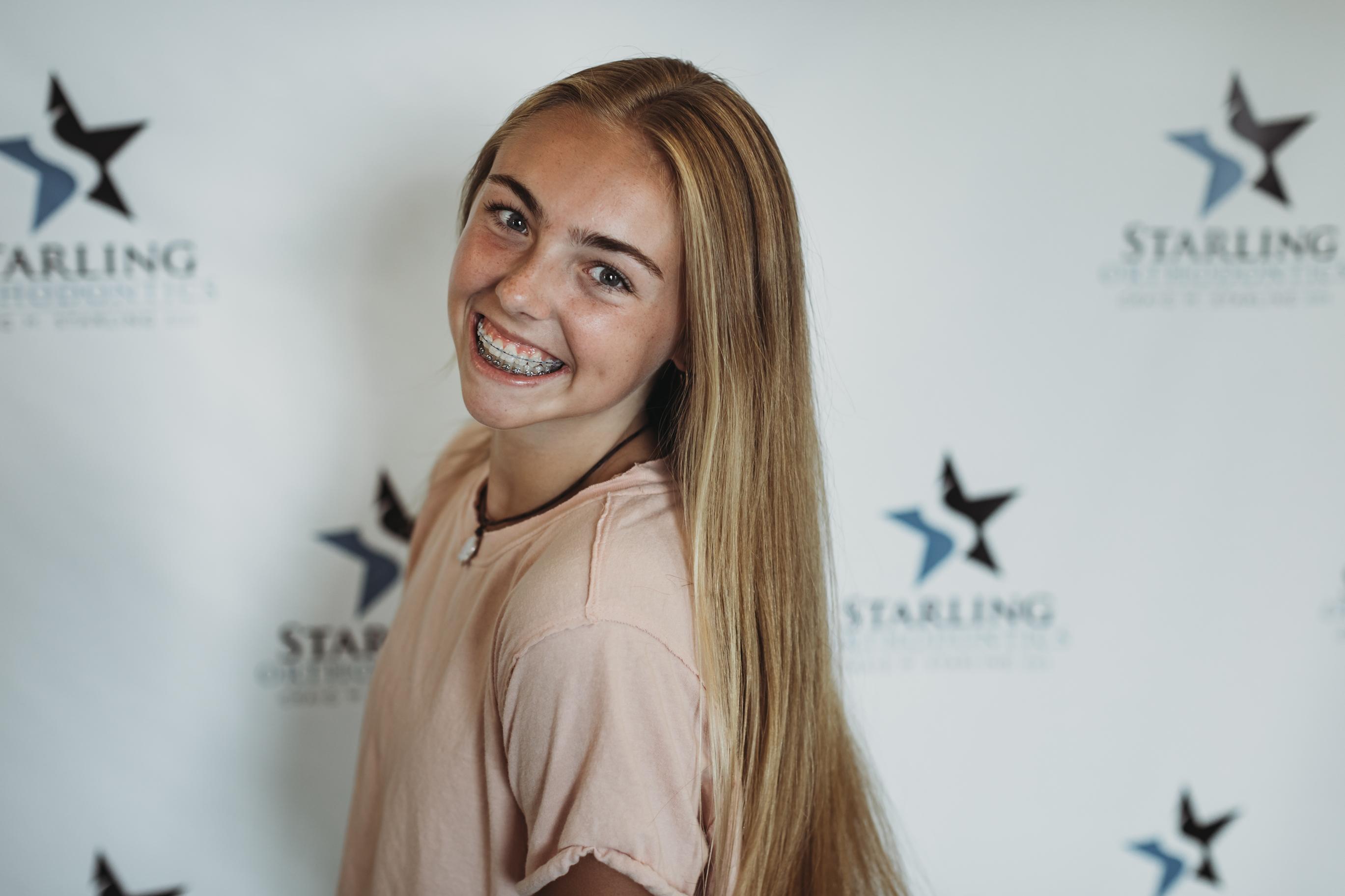 Clear ceramic teen braces at Starling Orthodontics Brentwood Orthodontist