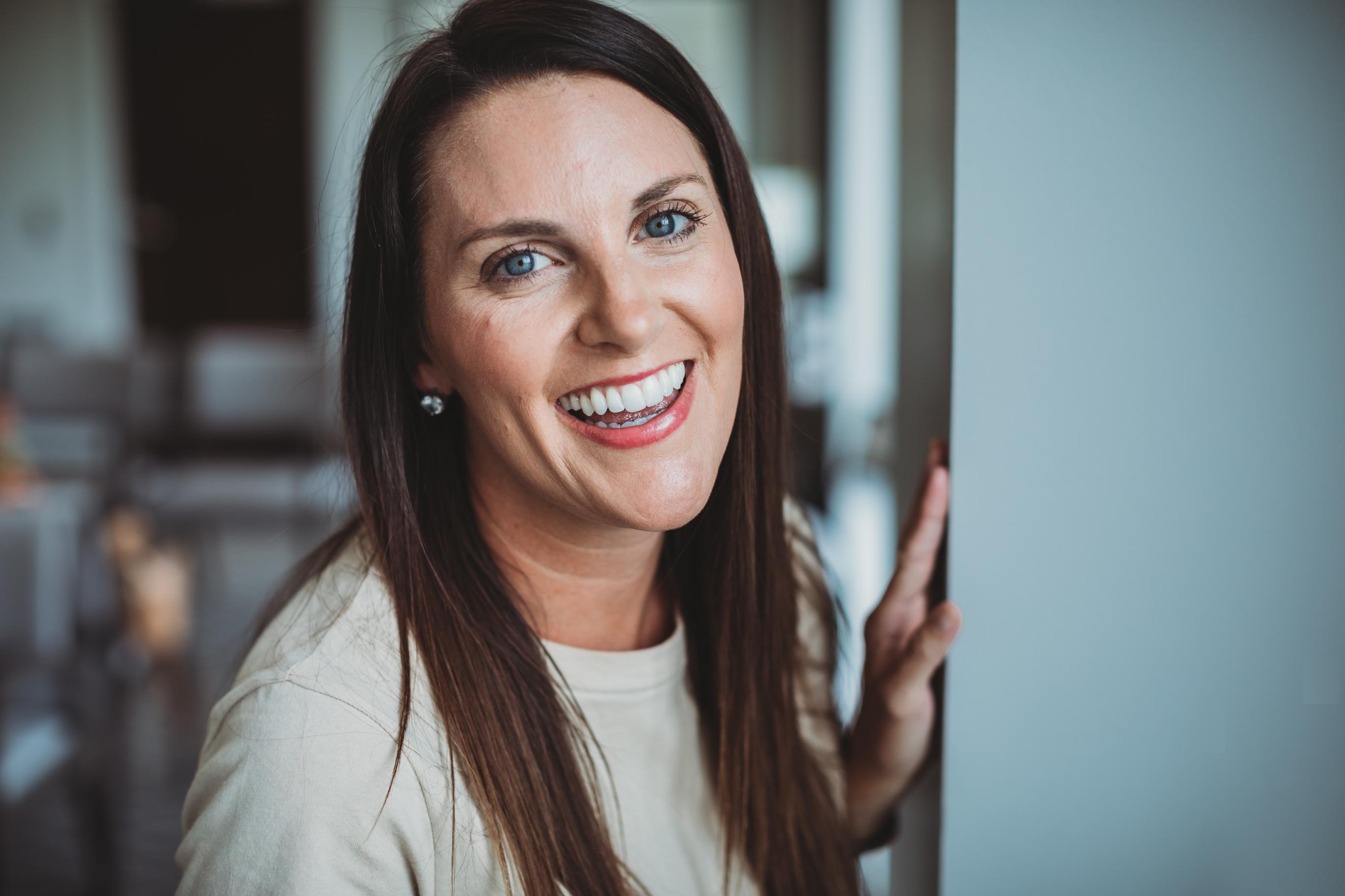 Lingual braces patient with braces on at Nashville Orthodontist Starling Orthodontics
