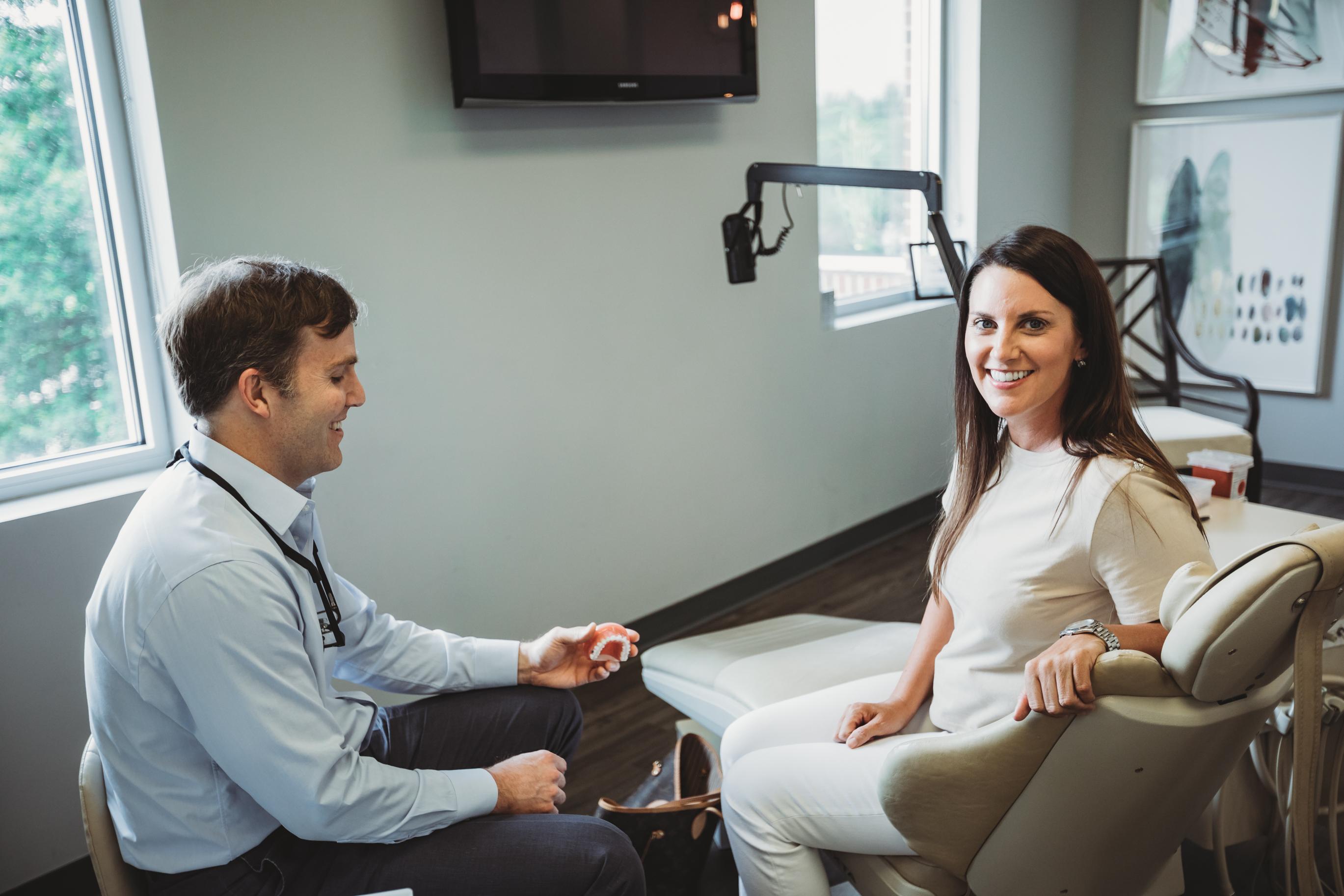 Dr. Craig Starling with Adult Lingual Braces Patient at Starling Orthodontics in Brentwood, TN