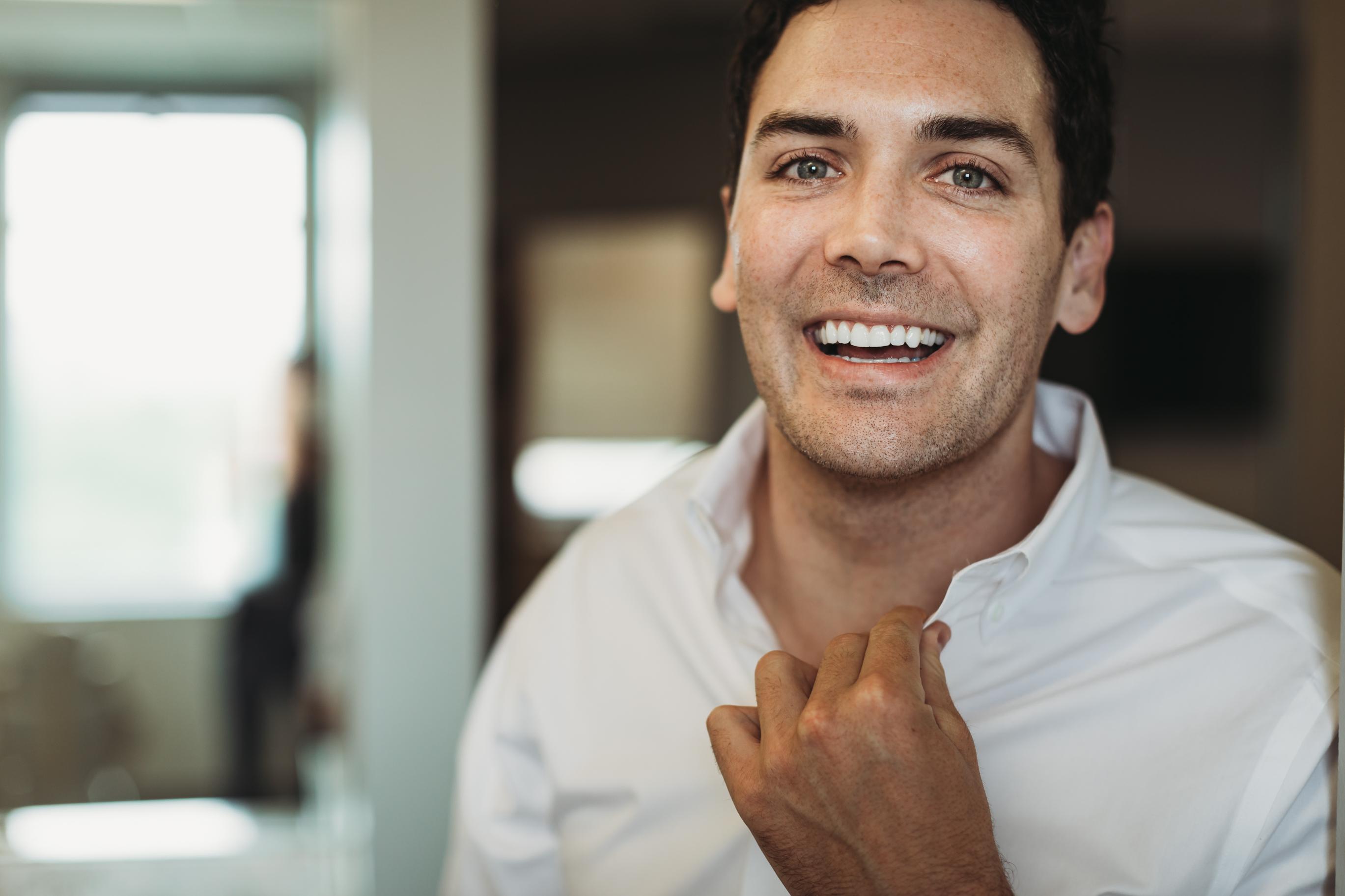 Adult patient smile wearing hidden lingual braces at Starling Orthodontics Brentwood TN
