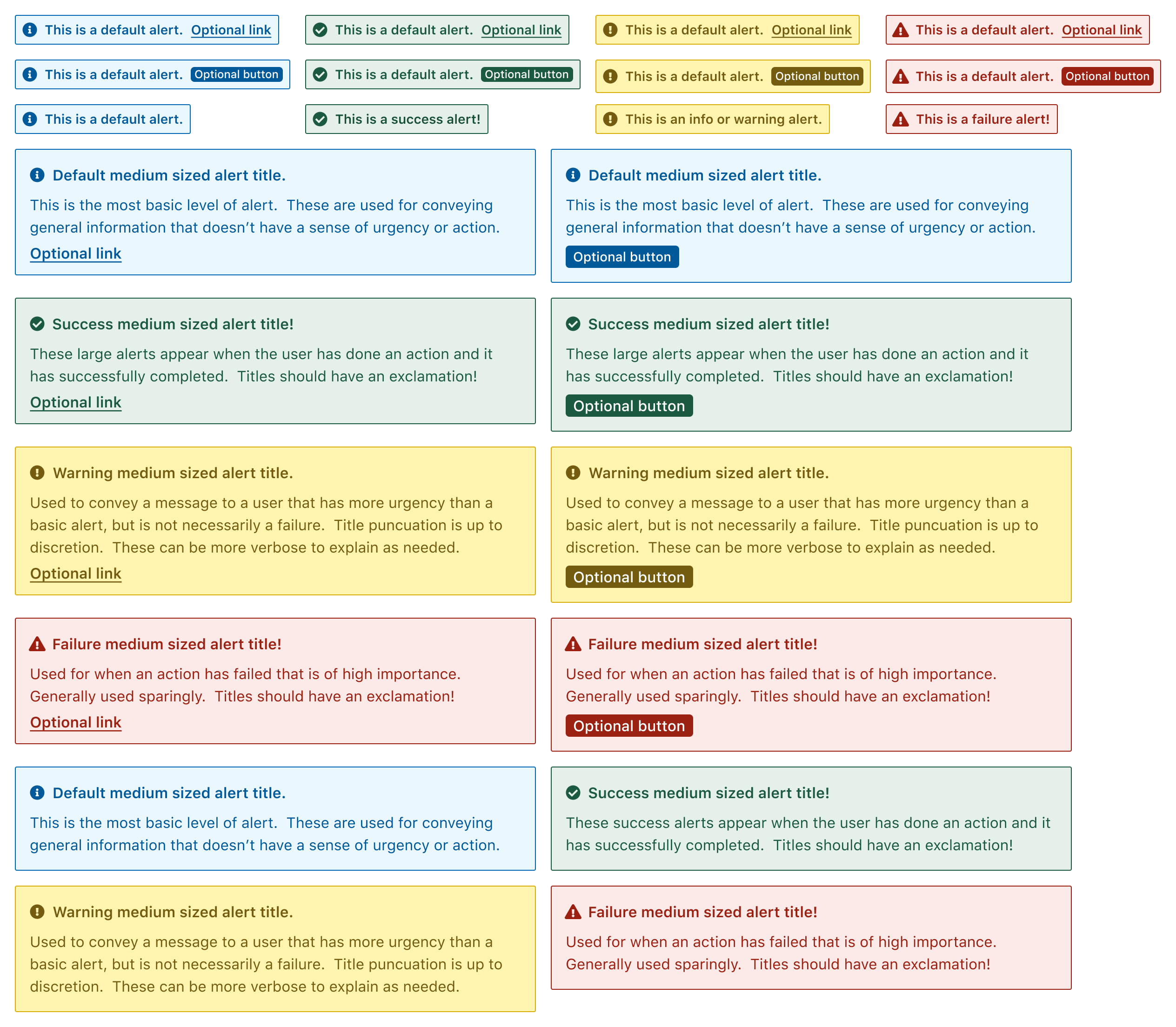 A showcase of alert variants in Polymer