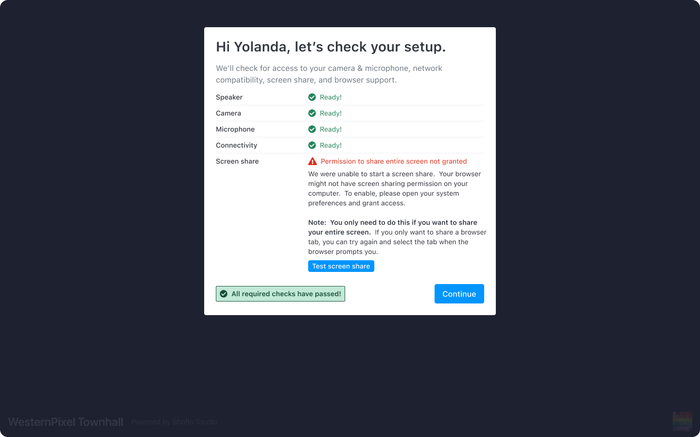 Shoflo Studio Readiness Checker