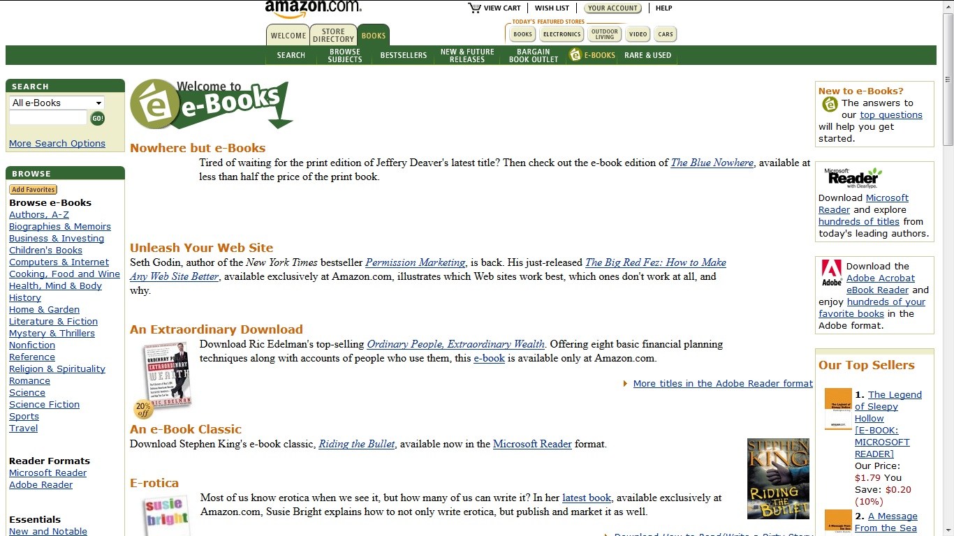 Tabs moved to left sidebar (2001)