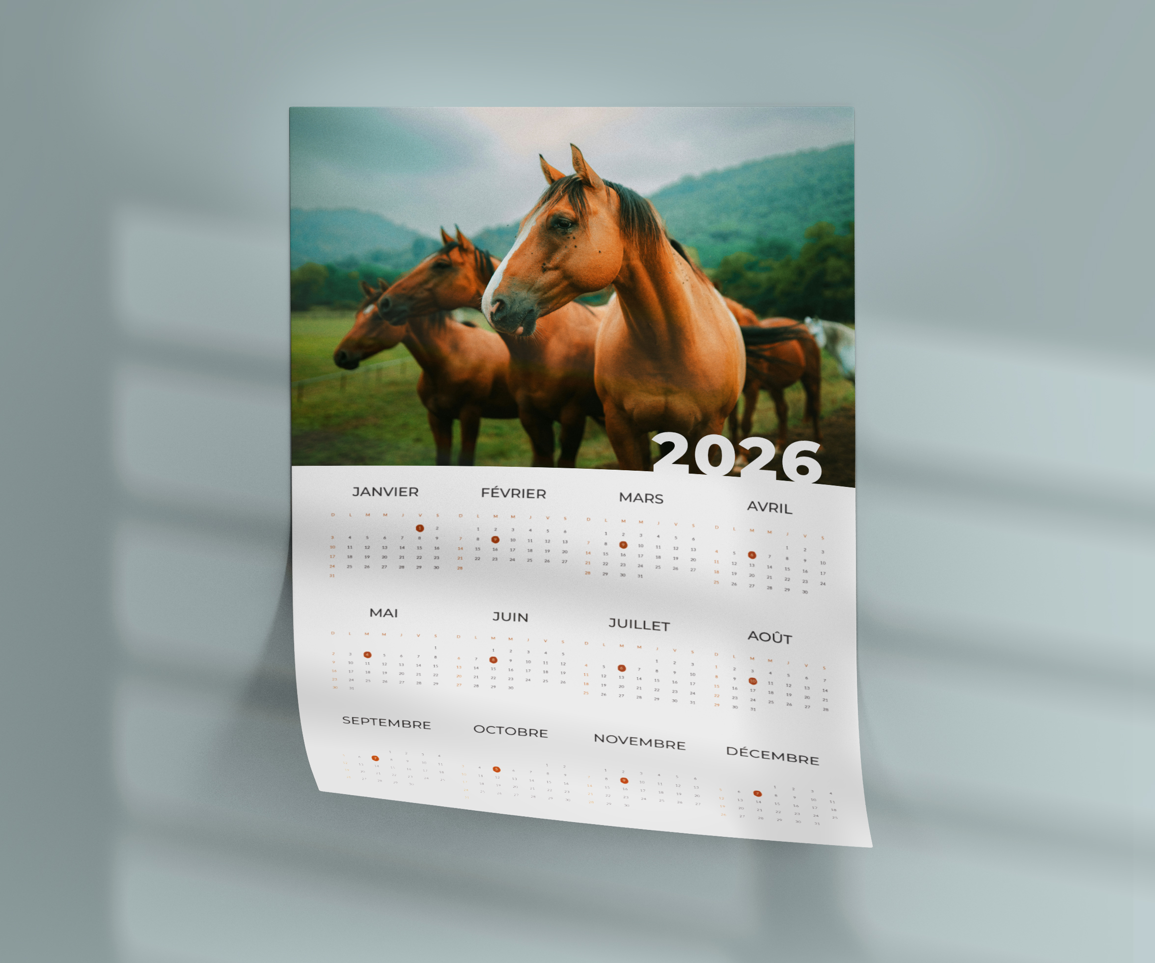 Calendrier format affiche