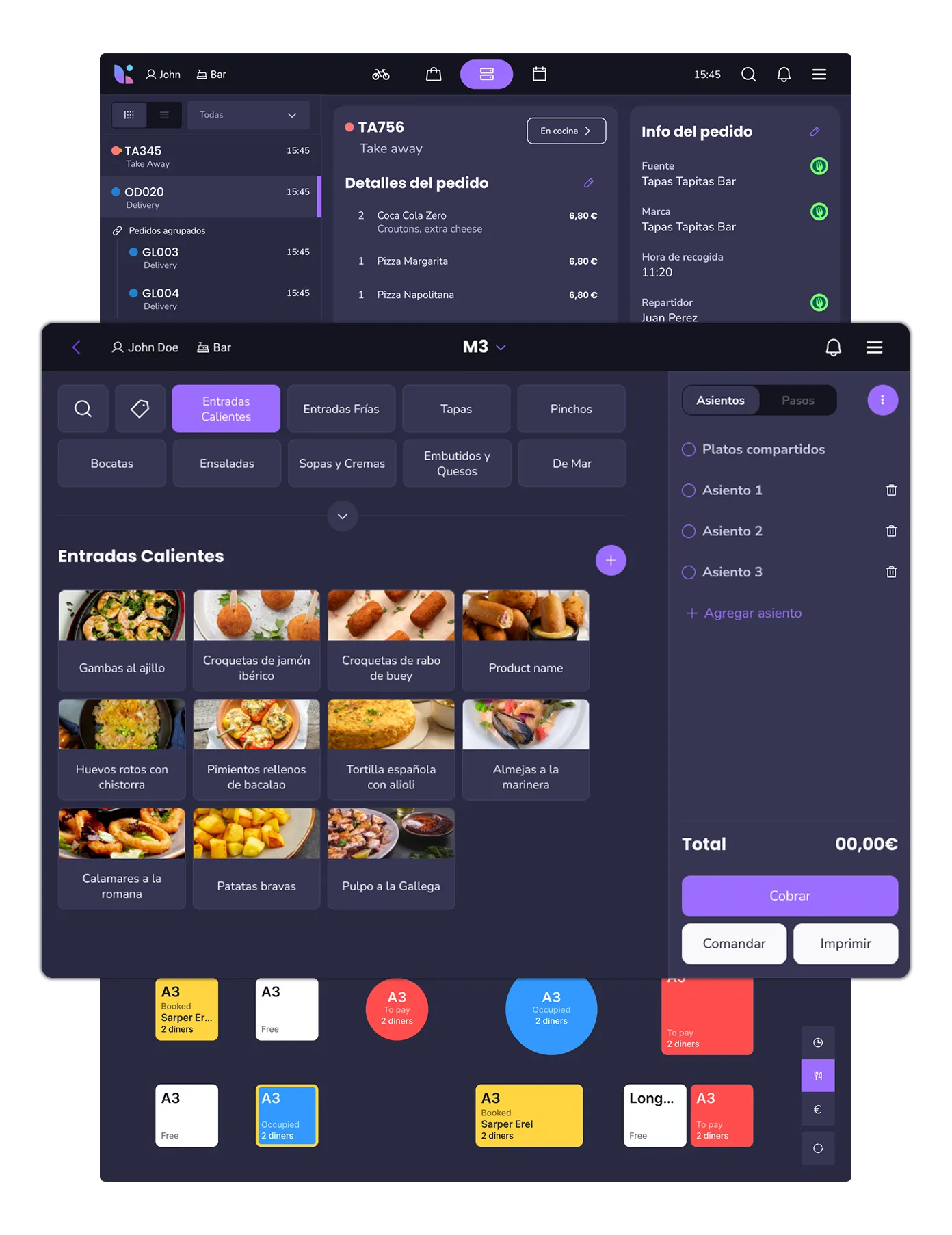 Pantallas del software para restaurantes Last.app
