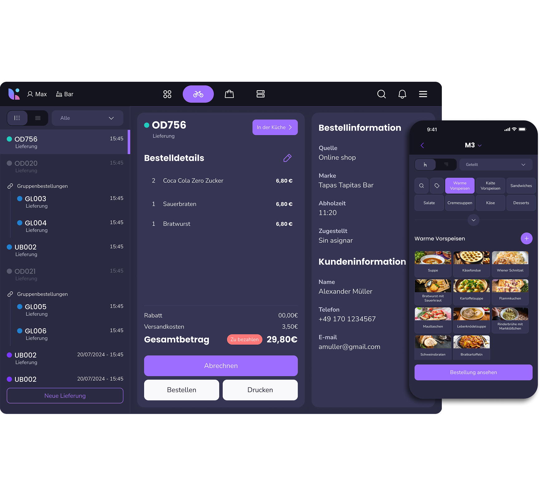 Bild der POS-Software von Last.app