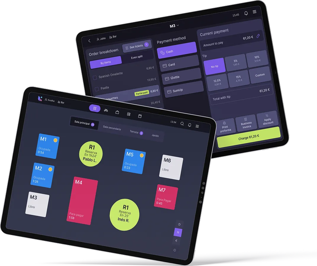 Tablets con el software tpv para restaurantes de last.app