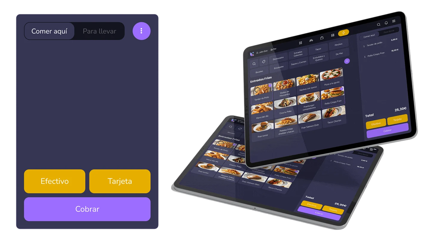 pantalla fast mode mostrando interacción rápida de cobro en software tpv de last.app para restaurantes 