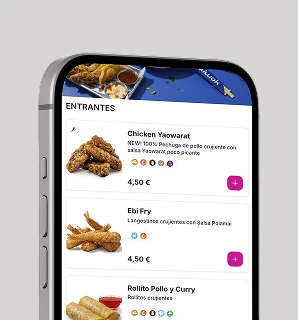 Menú de Last Shop con productos y precios en un teléfono móvil