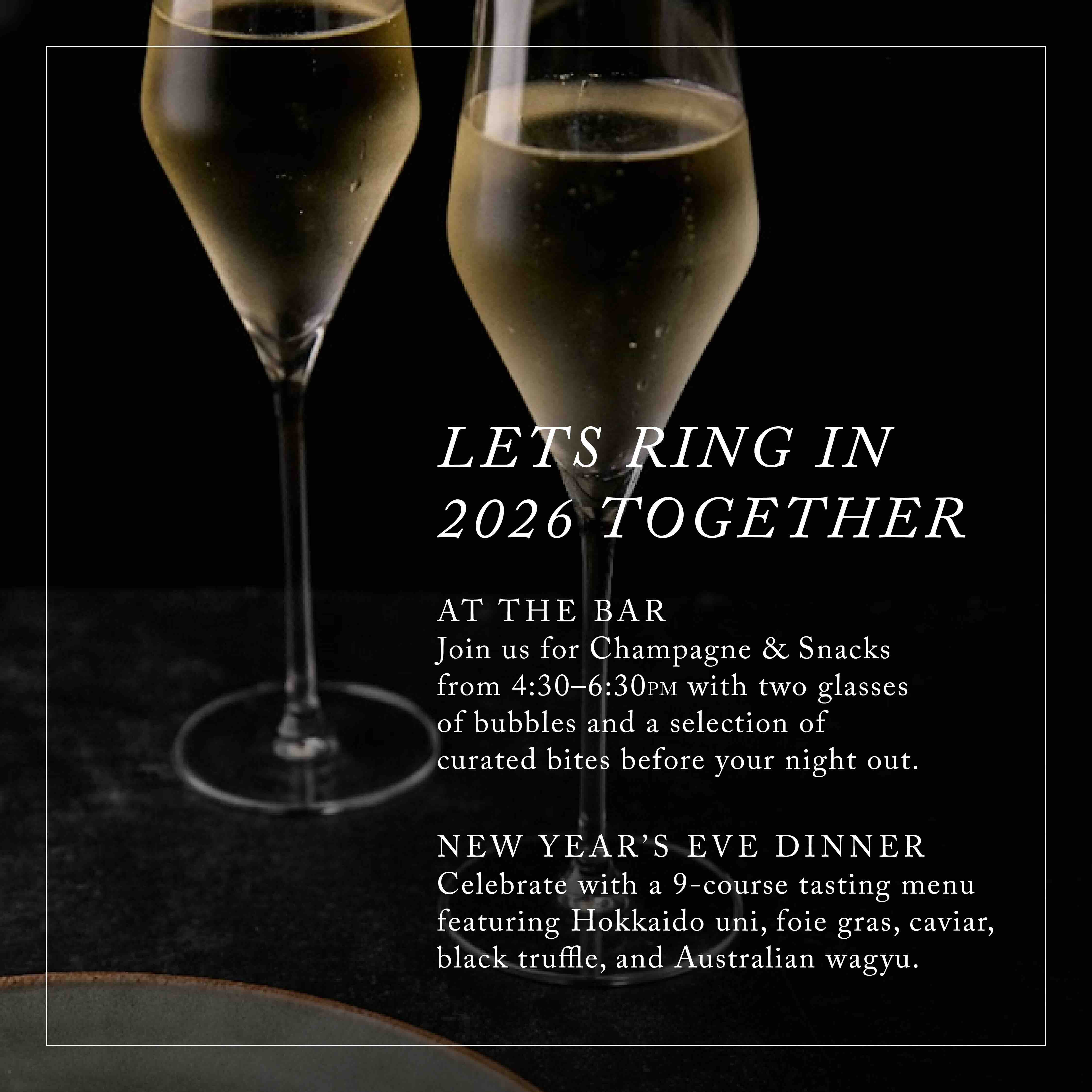Boka: New Year's Eve Champagne & Snacks 