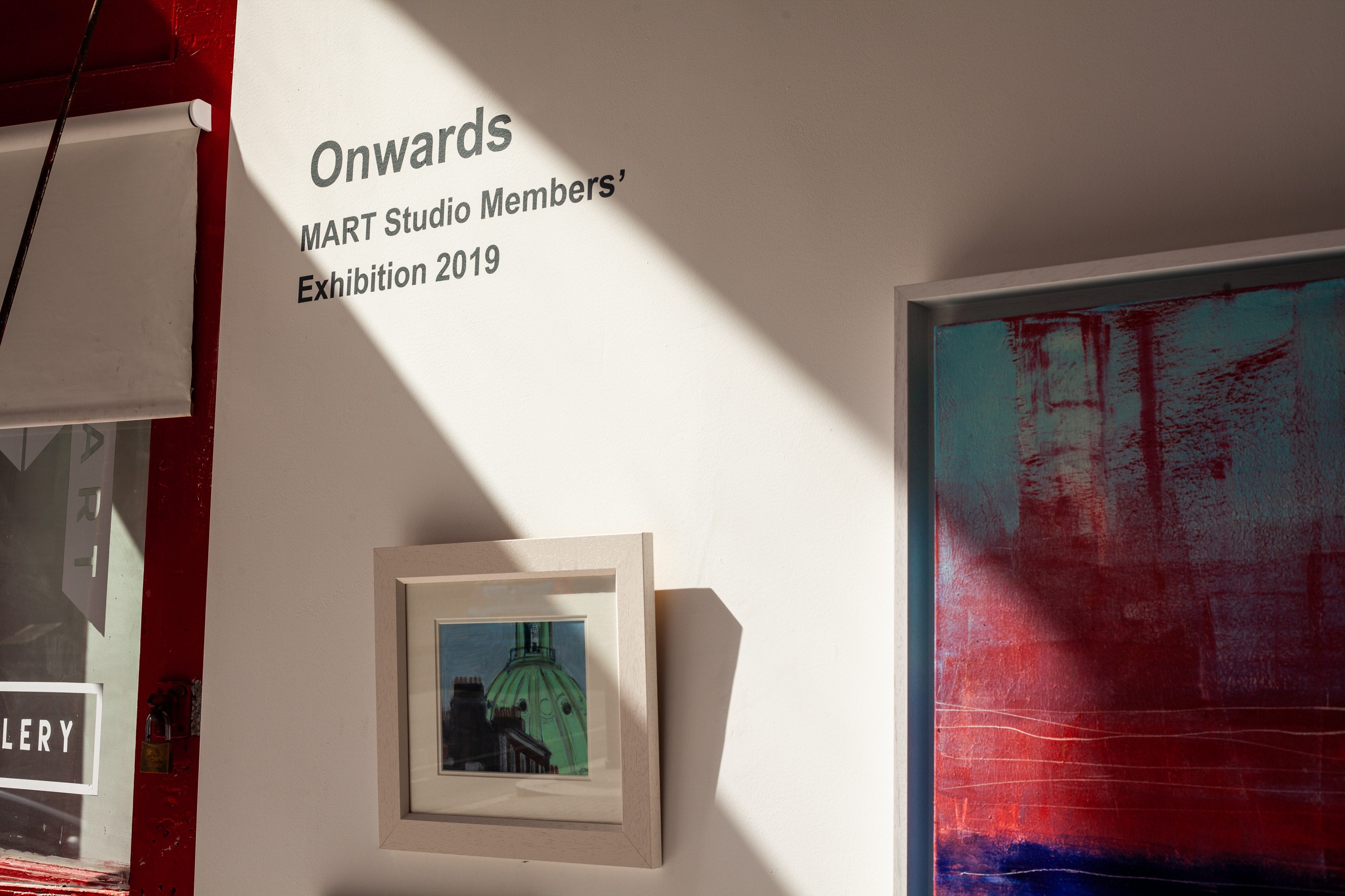Sunlight shining on the Mart Art Studio wall in Dublin