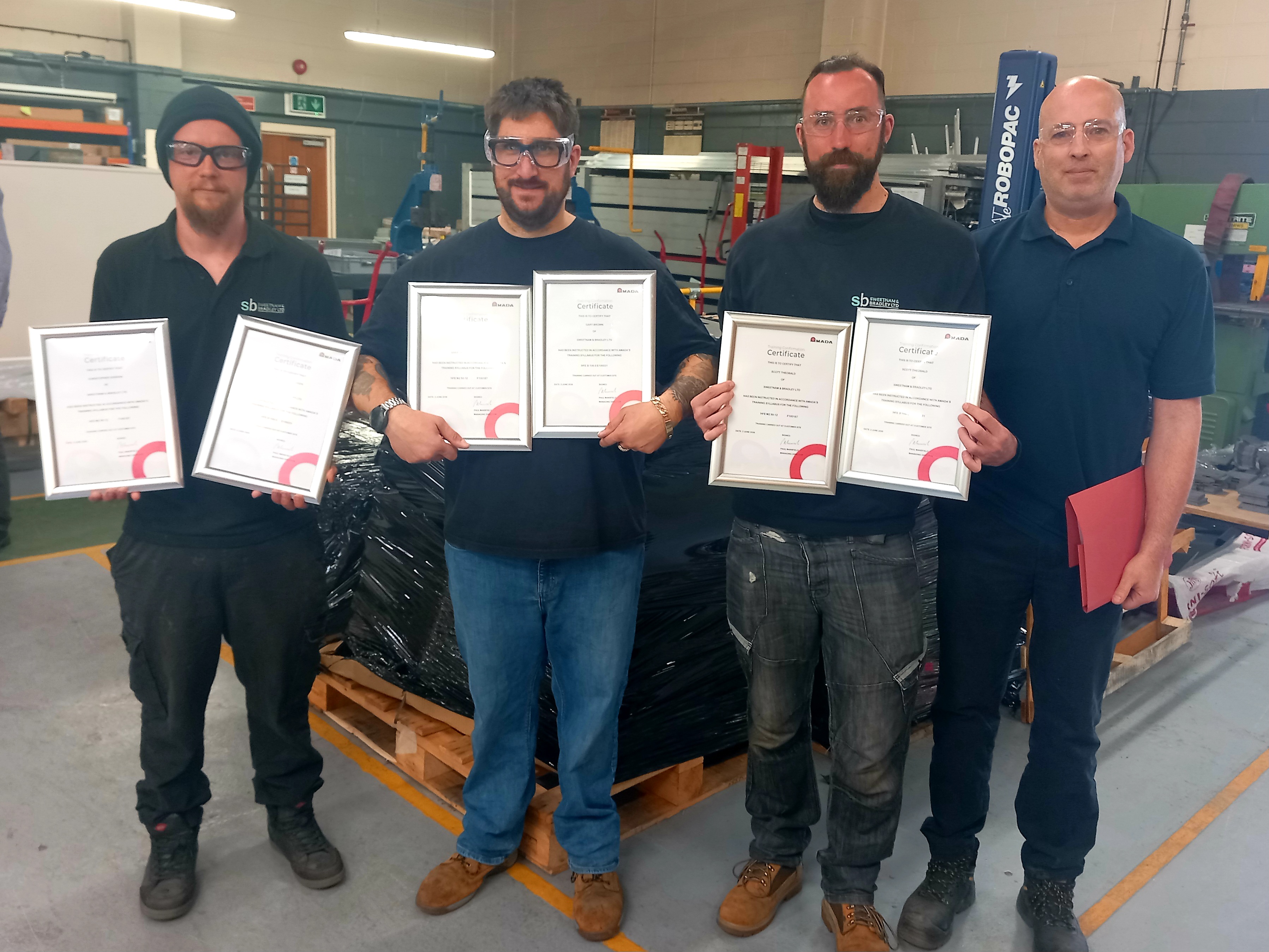 Amada machine training with Sweetnam & Bradley