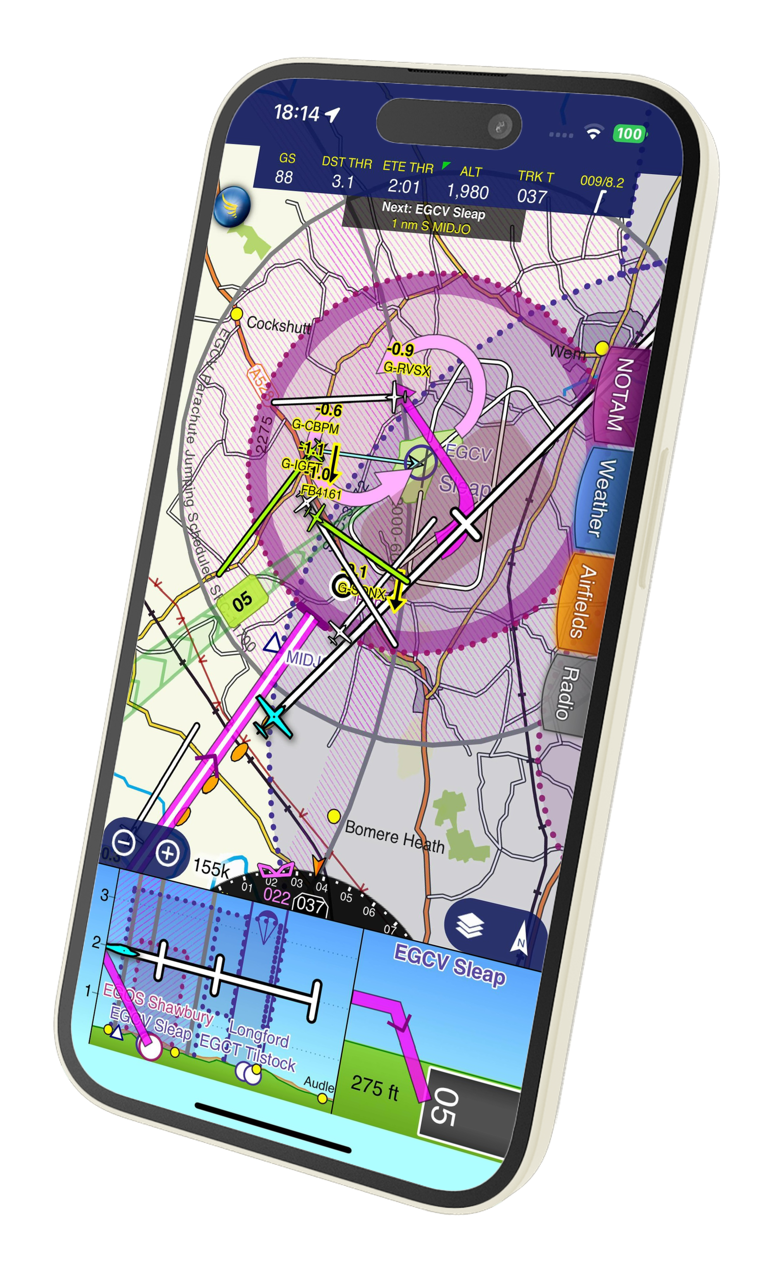 Moving map apps showing traffic