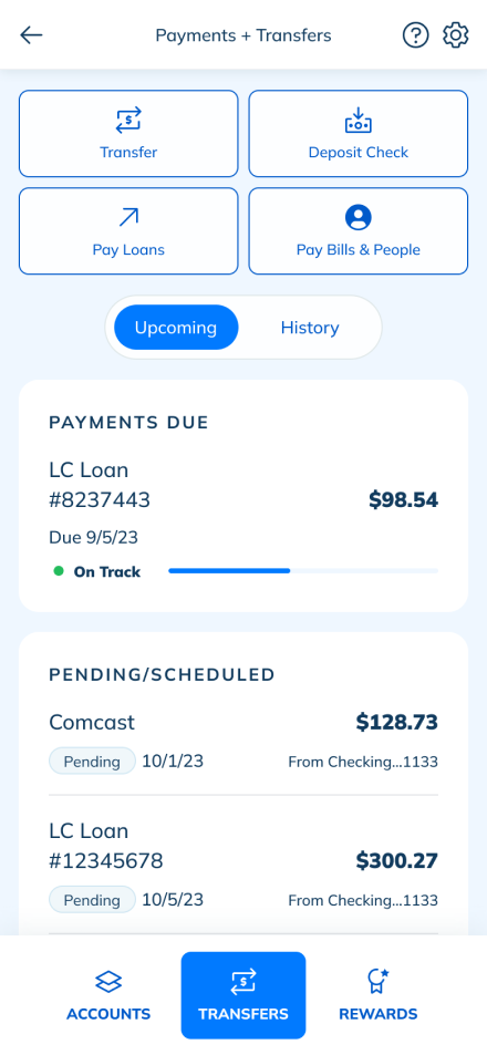 LendingClub home screen