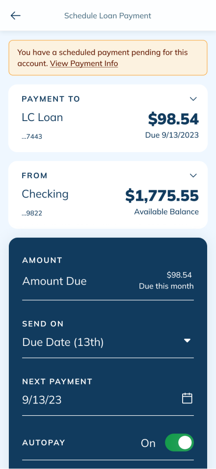 LendingClub mobile screen