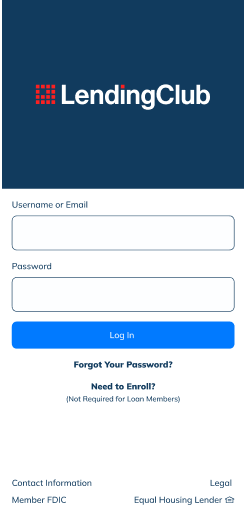 LendingClub mobile screen