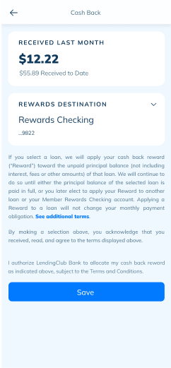 LendingClub mobile screen