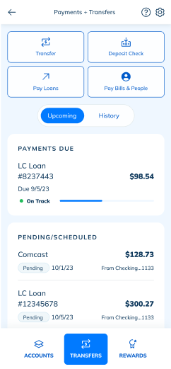 LendingClub mobile screen