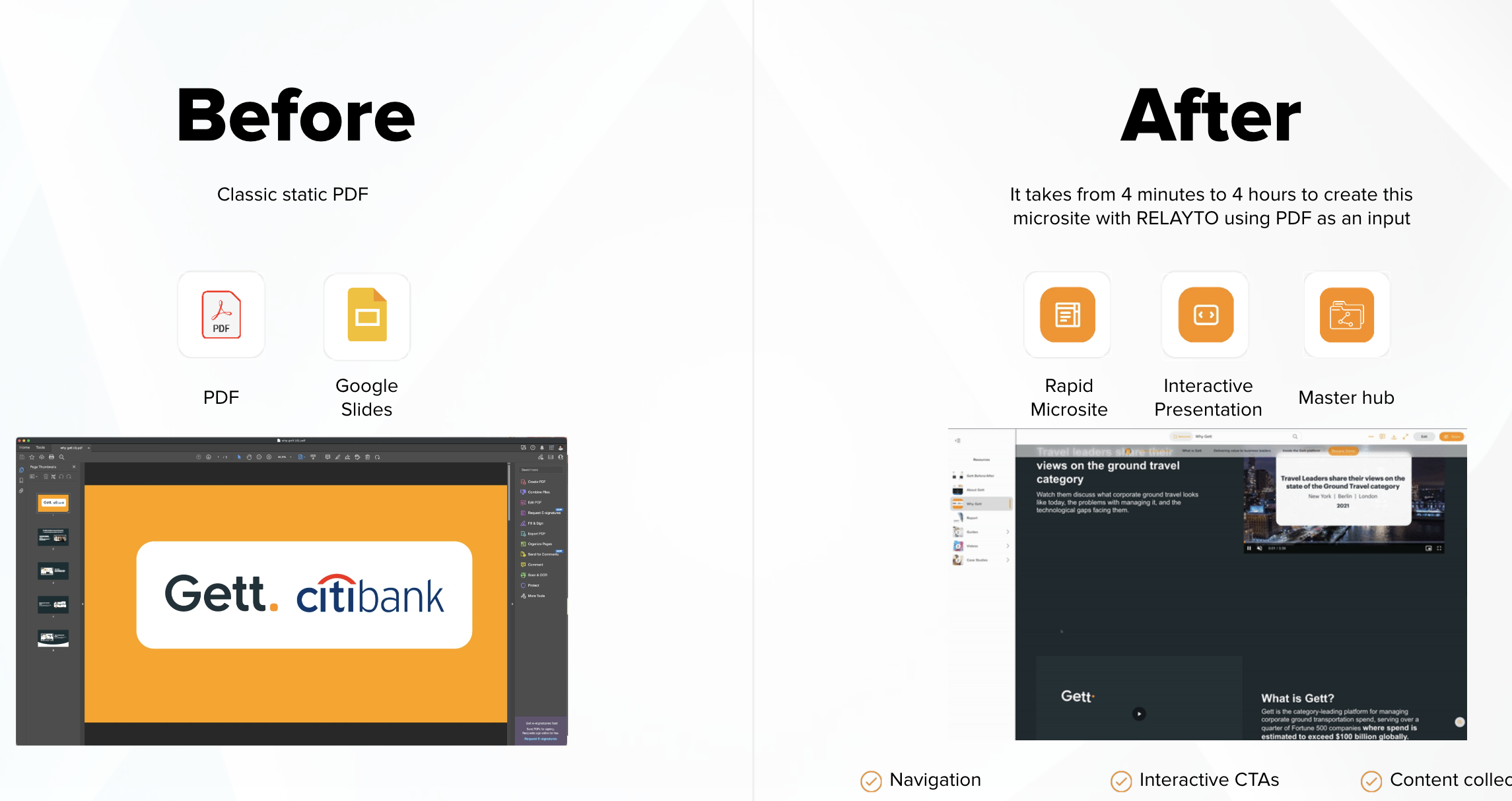 Gett: Before & After Interactive Presentation