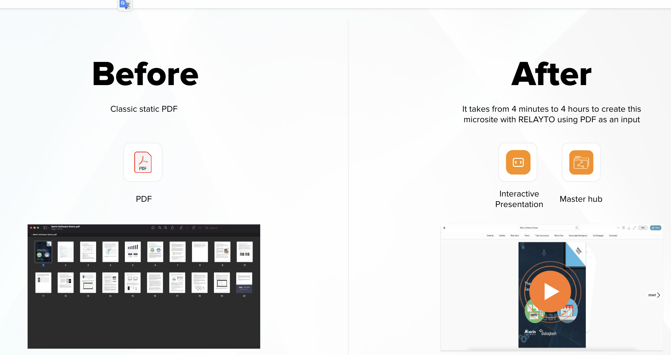 Marin Software: Before & After Microsite