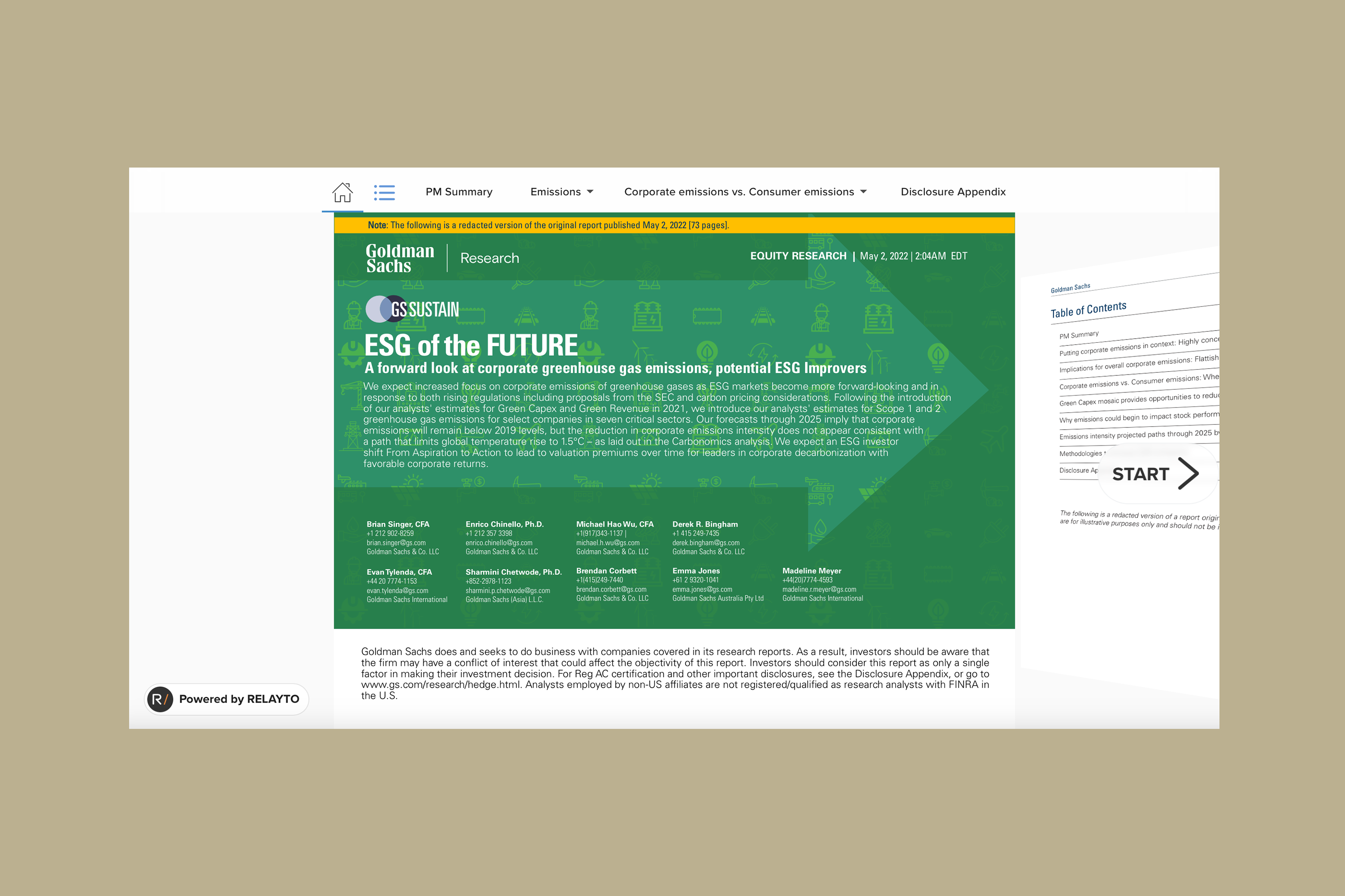 GS Sustain Trends: Interactive ESG