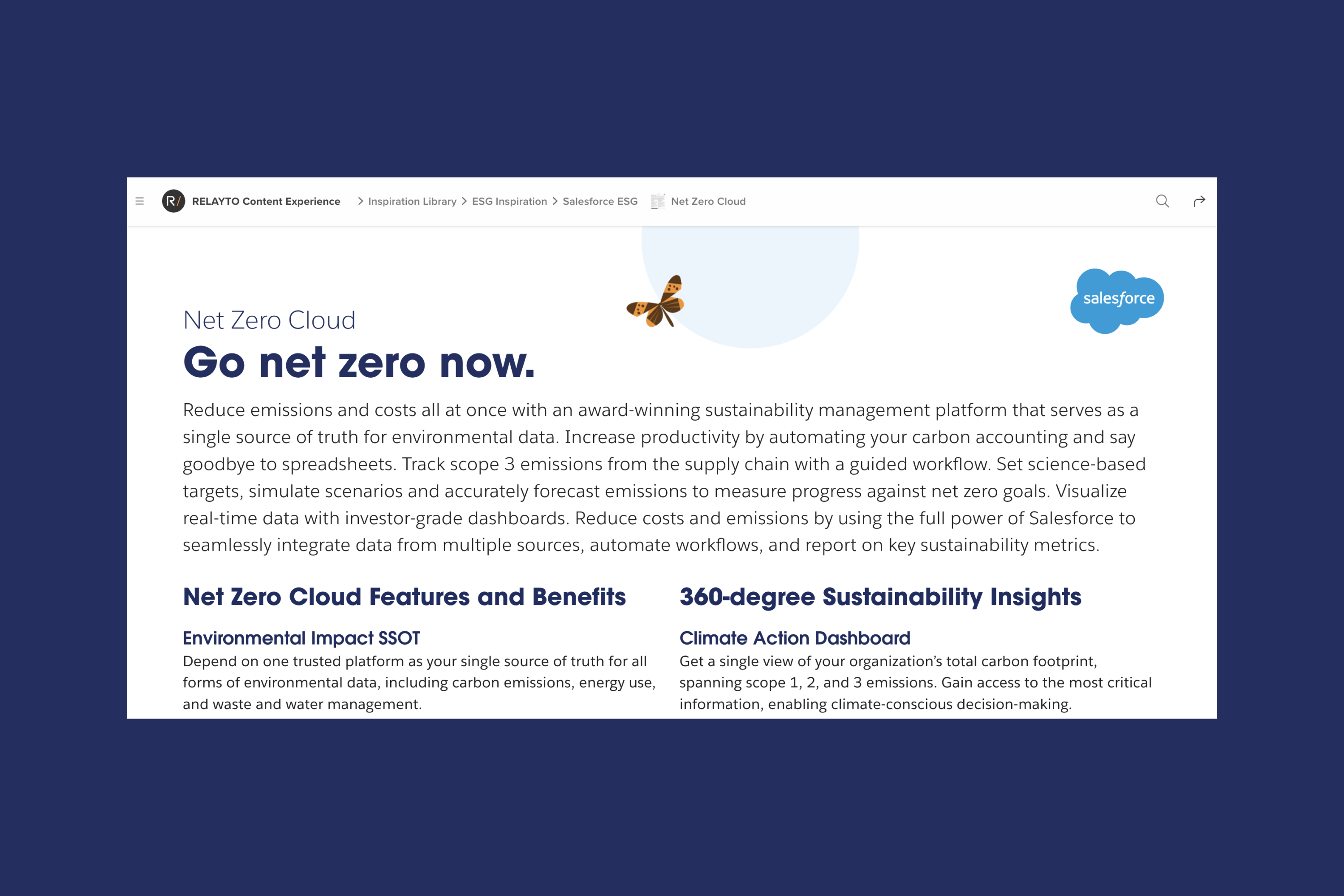 Salesforce Net Zero Cloud: Interactive Tech ESG