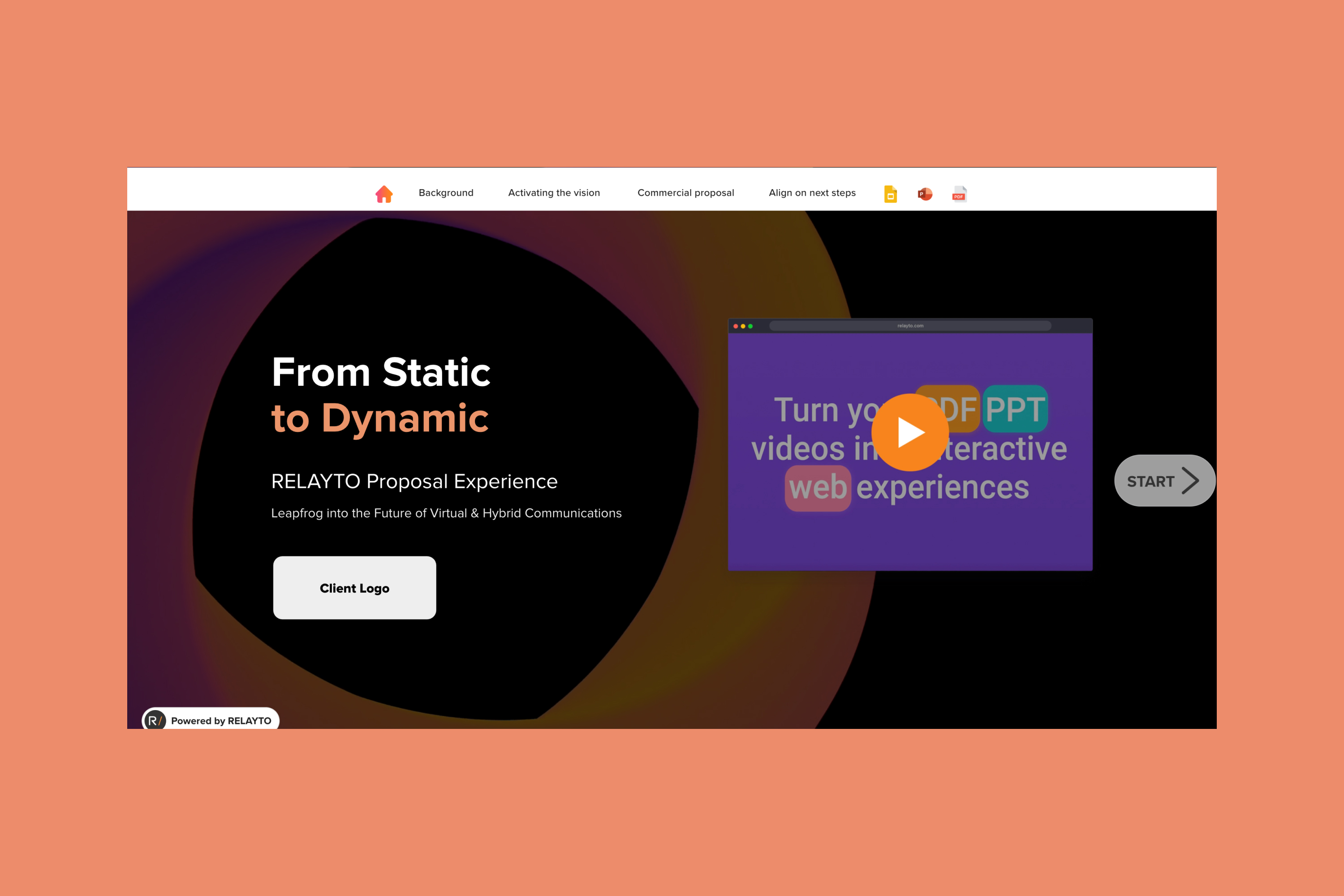 Relayto: Interactive Technology Proposal Template