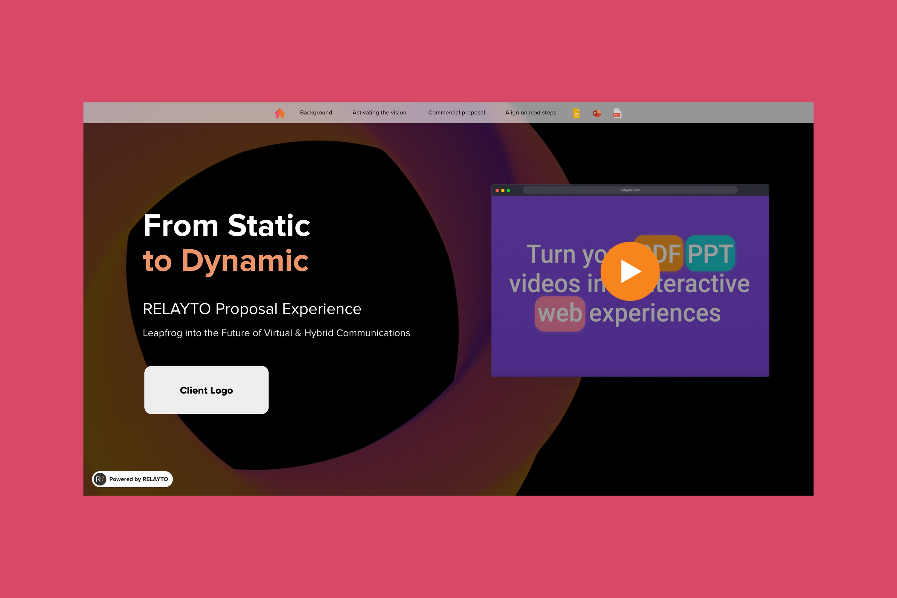 Relayto: Interactive Tech Digital Sales Proposal