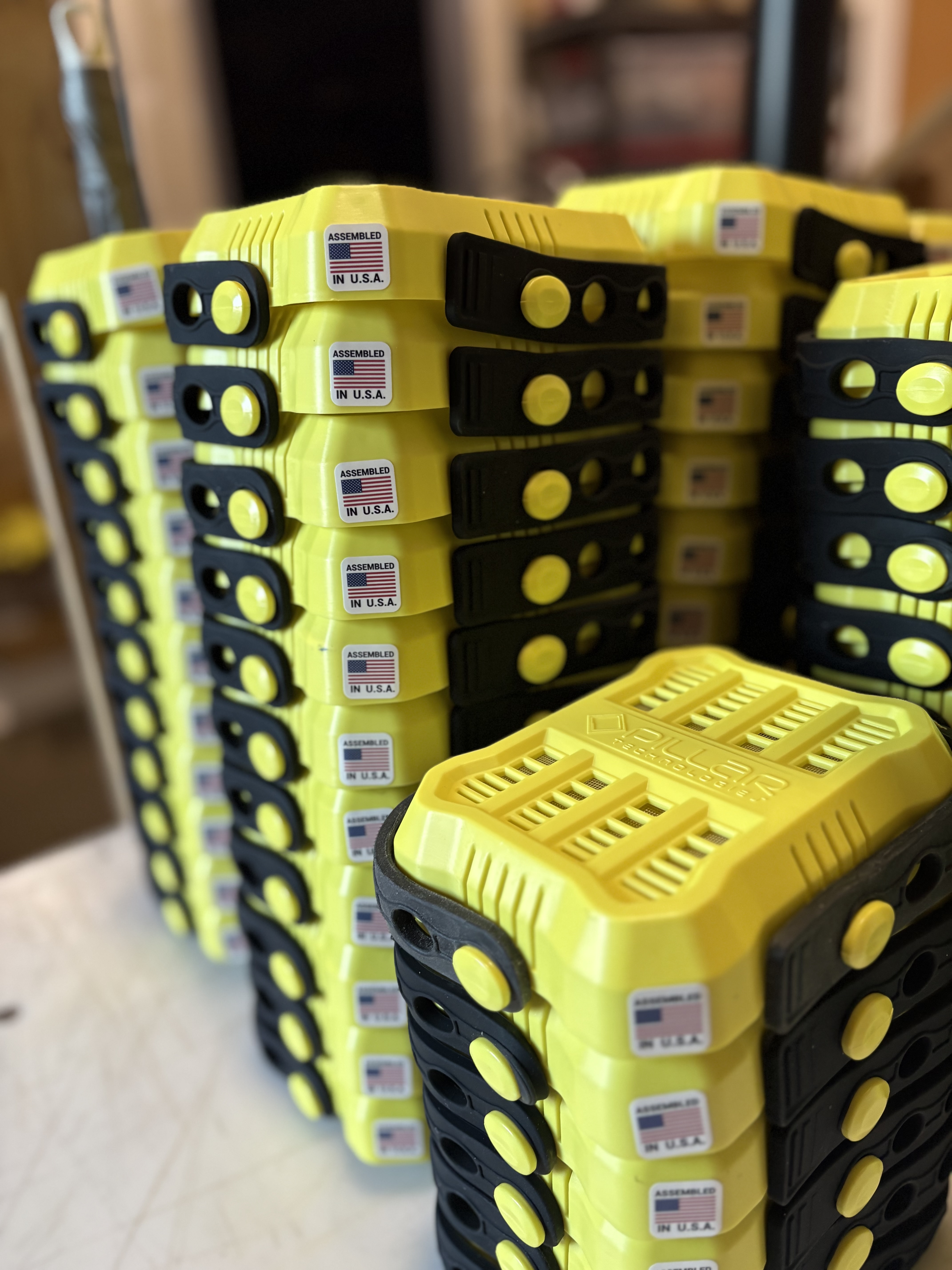 Text on dark blue background with highlighted words saying 'Why would you work without it?' and a quote about pillar systems required for wood-frame projects in the US by Jeff Hutchens, Head of Safety at AvalonBay Communities.