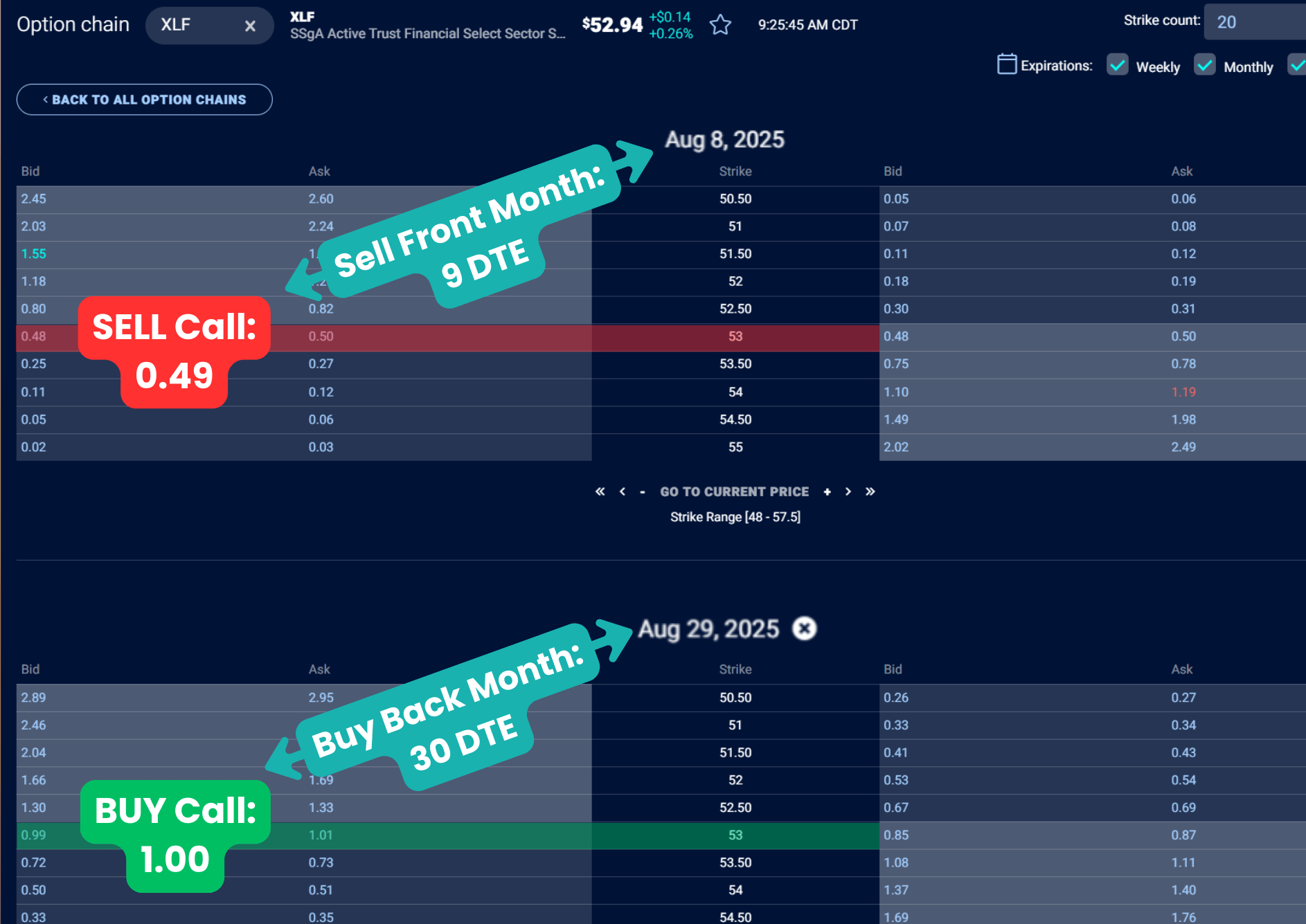 XLF Calendar Setup