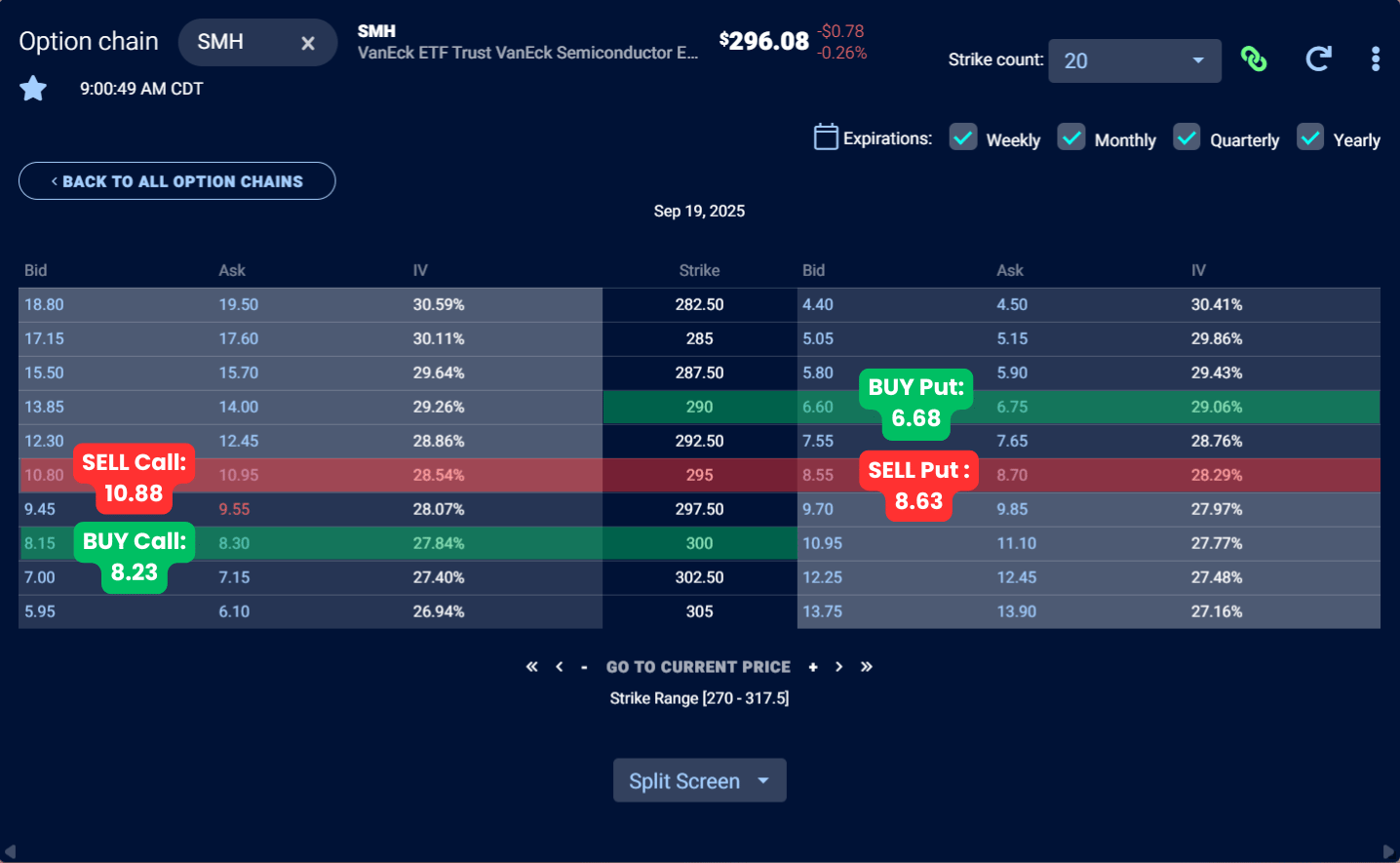 iron butterfly options