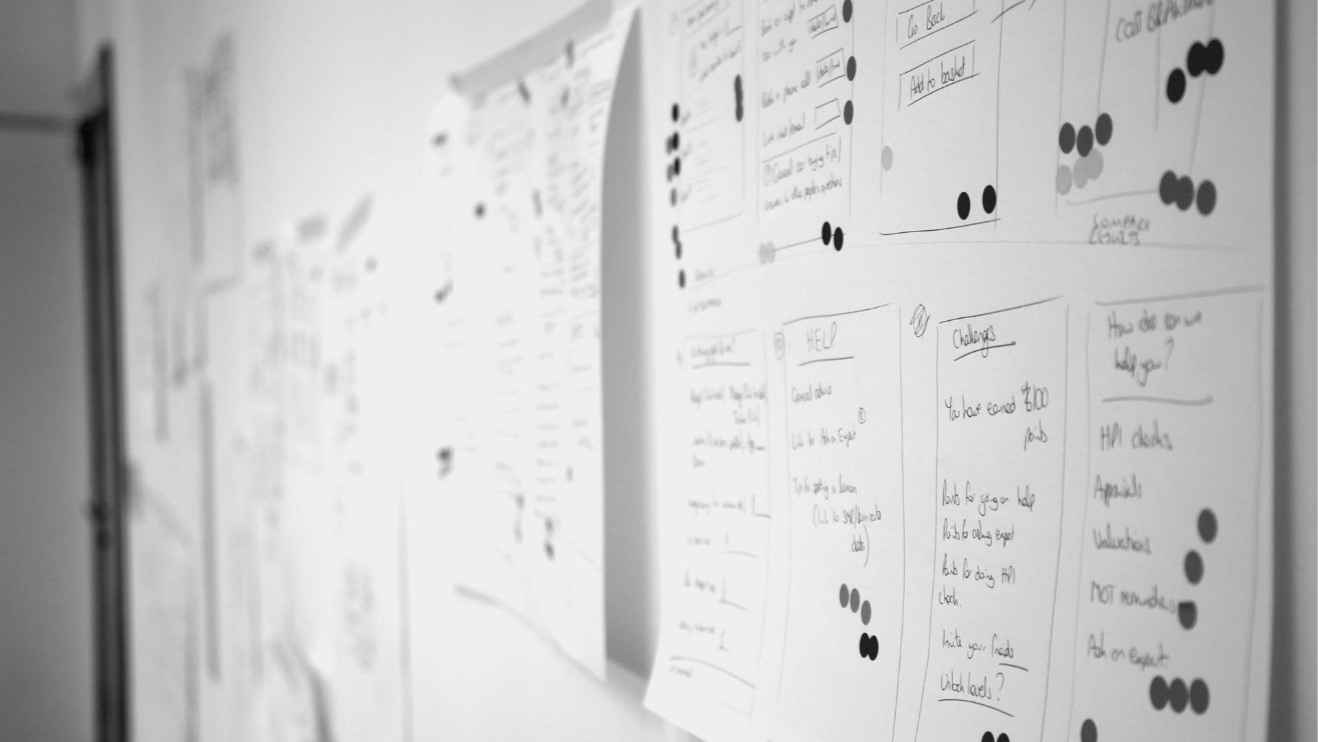 Design Sprint work on the walls