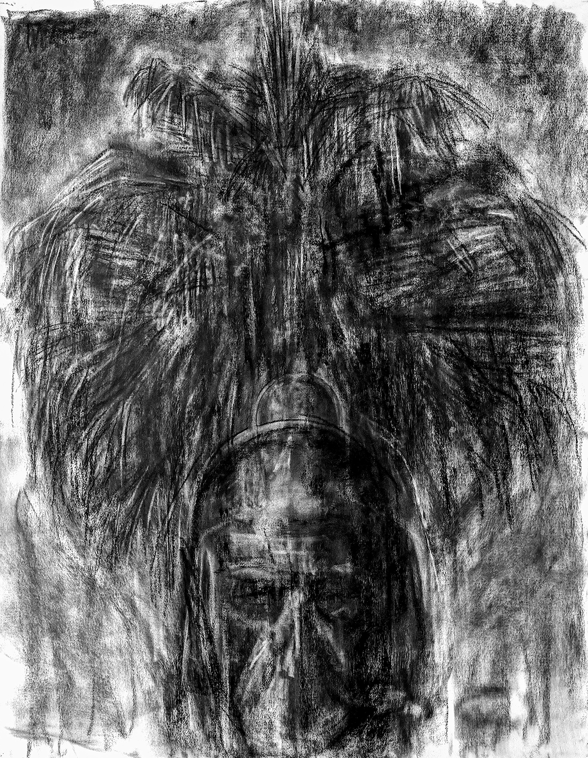 Ofer Lellouche, Self portrait with palm tree 1